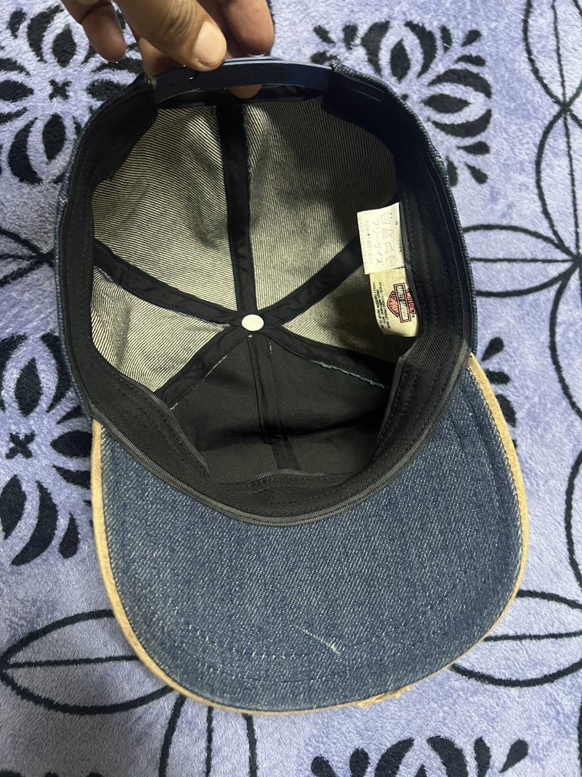 Harley Davidson × Vintage Harley Davidson. - CRAZY vintage Y2K denim Rebel cap/hat Size ONE SIZE - 7 Thumbnail