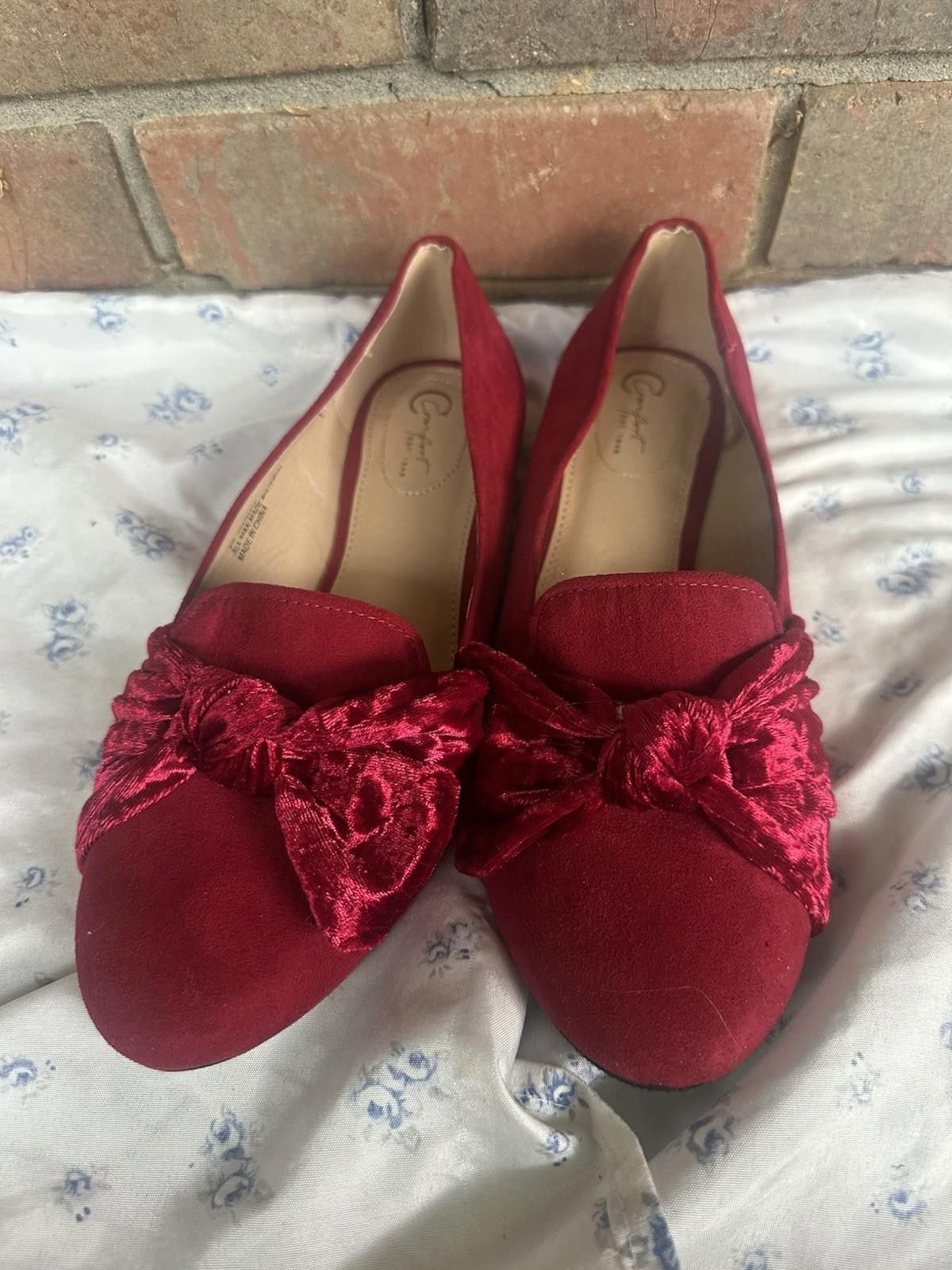 Designer c comfort flats faux velvet size 8 Size US 8 / IT 38 - 1 Thumbnail