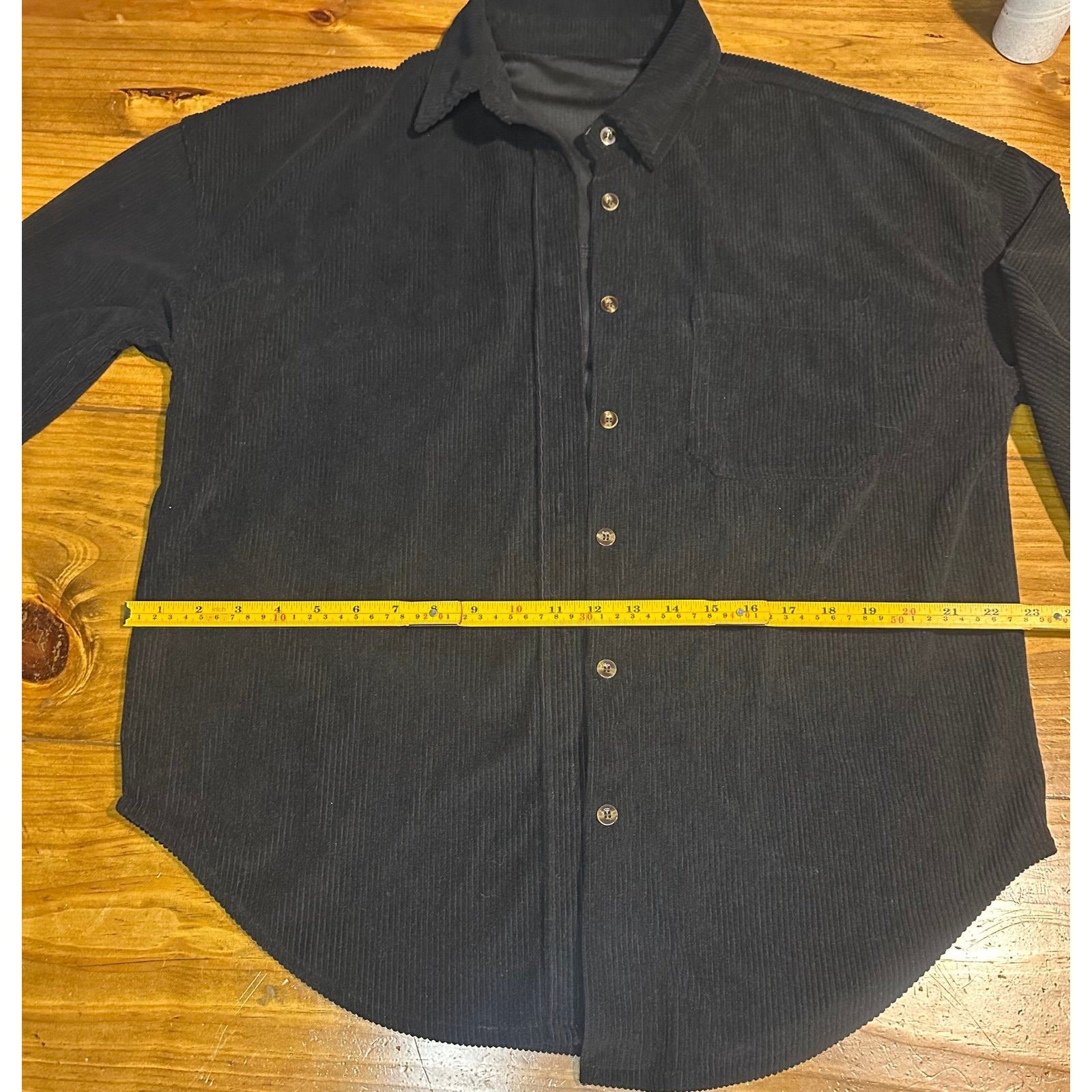 Other Women Black Ribbed Henley Long Sleeve Top | Size Medium#0108 Size M / US 6-8 / IT 42-44 - 4 Thumbnail
