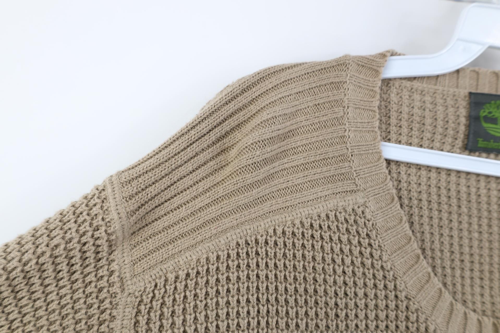 Timberland Vintage 90s Y2K Timberland Chunky Thermal Knit Sweater Beige Size US L / EU 52-54 / 3 - 5 Thumbnail