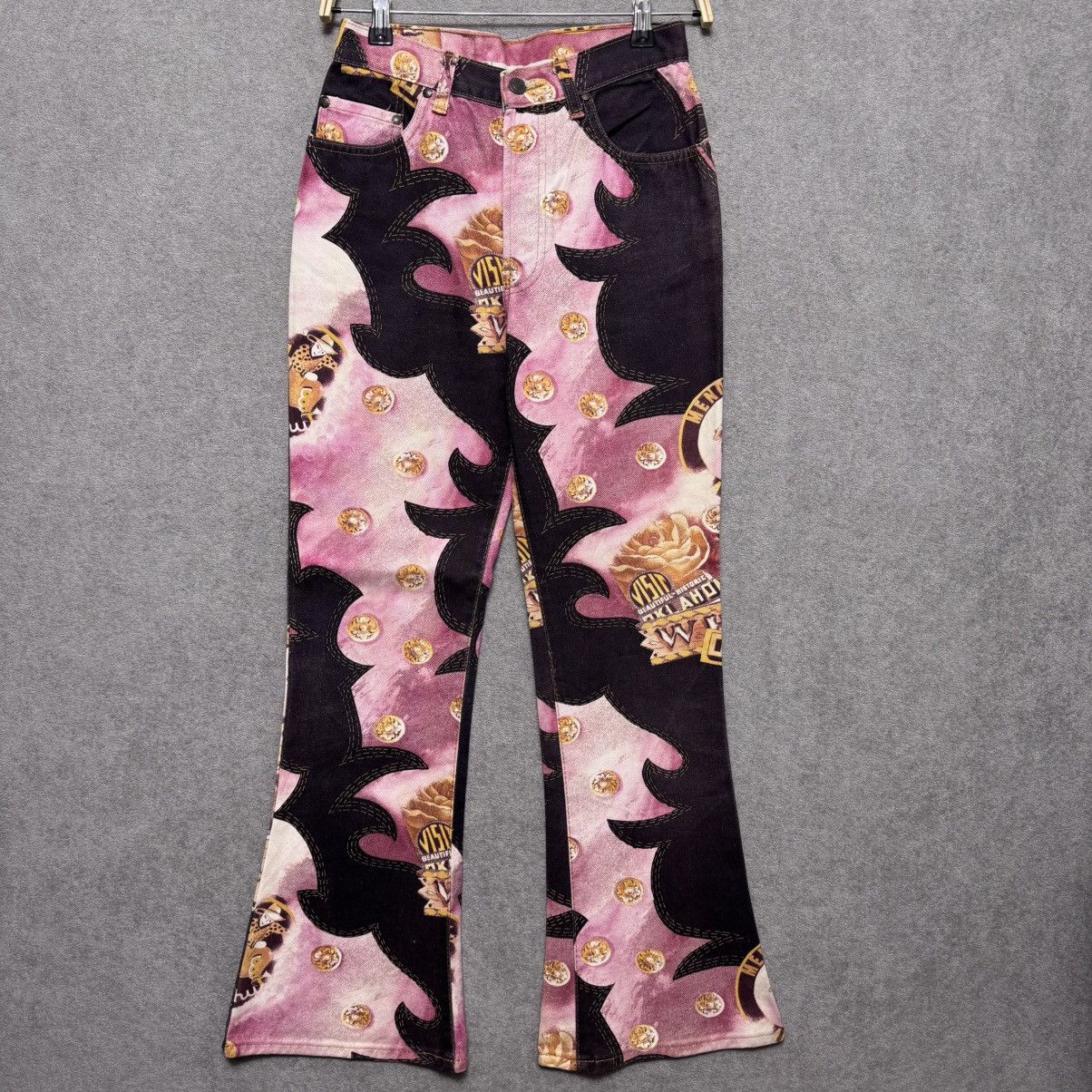 Beauty Beast × Designer Kiliwatch Secuction All Over Print Flared Bootcut Jeans Size US 27 - 2 Thumbnail