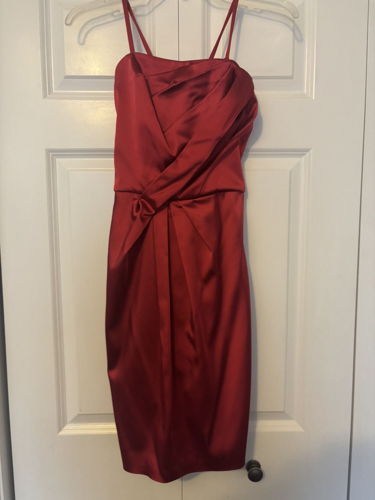 Red Satin Mini Dress White House Black Market size 2 New