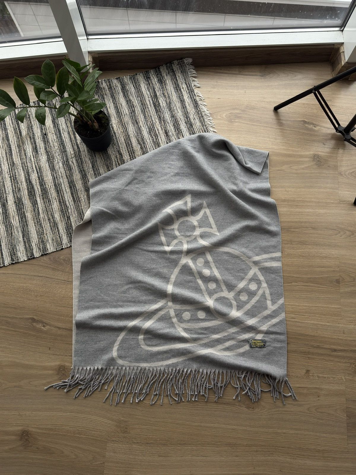 Vintage Vivienne Westwood Big Logo Cashmere Luxury Big Scarf