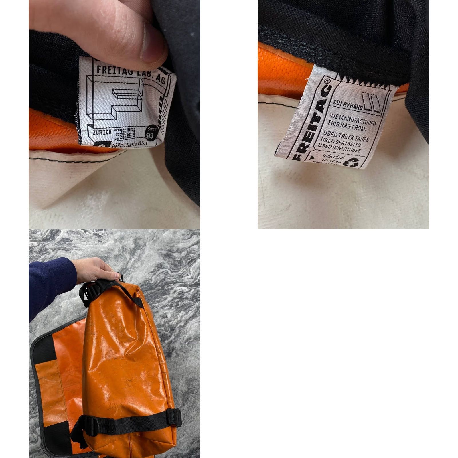 Freitag Freitag Large Shoulder Bag Orange PVC Canvas Messenger Bag Mens casual 2010-2019 Adjustable Strap Bag) Size ONE SIZE - 10 Thumbnail