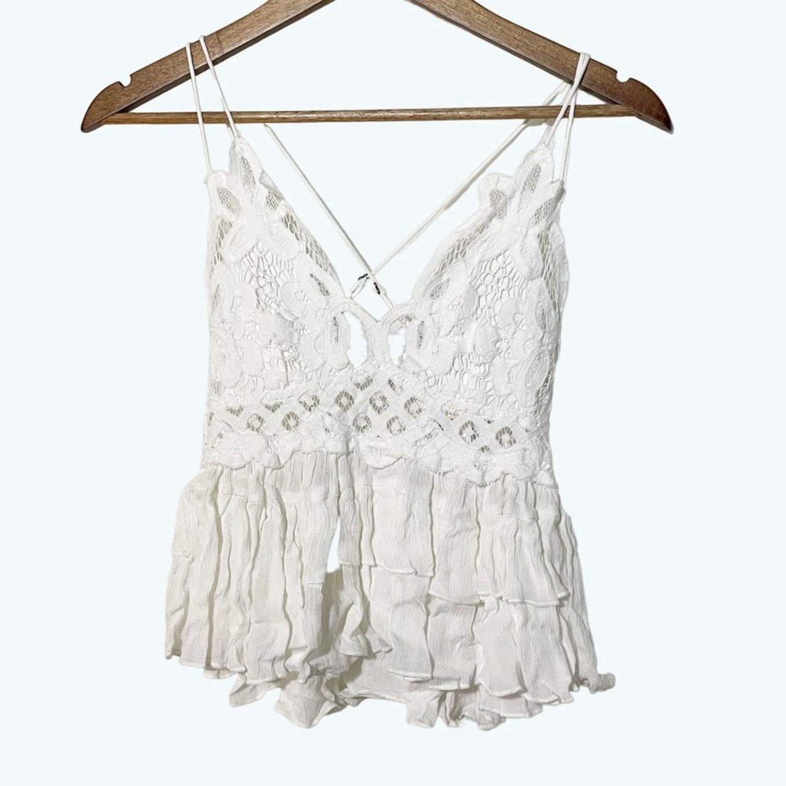 Free People Free People Adella Cami Tank Cottagecore White Medium Size M / US 6-8 / IT 42-44 - 4 Thumbnail