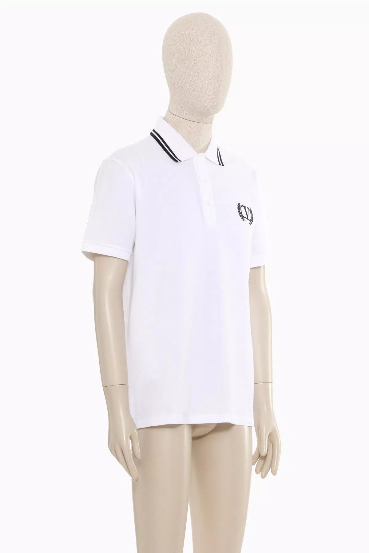 Valentino oc11z0725 Cotton Pique Polo Shirt in White Size US XS / EU 42 / 0 - 2 Thumbnail