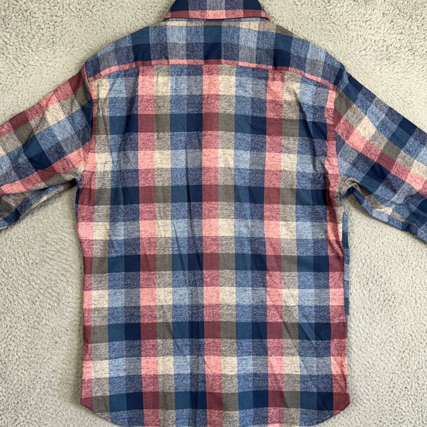 Vintage VINTAGE Hammer Made Shirt Mens L Blue Red Check Button-Down Slim Pattern: Check, Plaid Mens Clothing, Office, Business Casual, Travel Size 42R - 3 Thumbnail