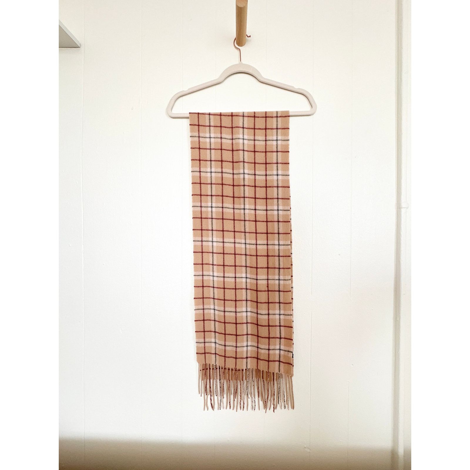 Enzo Mantovani Enzo Mantovani 100% Pure Cashmere Scarf Camel Plaid Soft ECU Size ONE SIZE - 4 Thumbnail