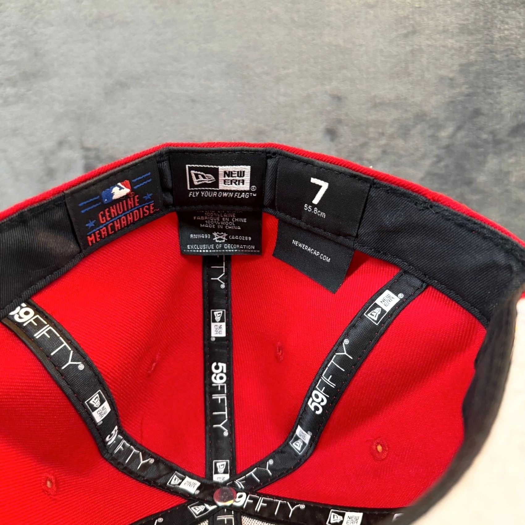 New Era VINTAGE New Era 59FIFTY New York Yankees Fitted Hat Red Tonal Logo MLB Cap Mens 7 Size ONE SIZE - 6 Thumbnail