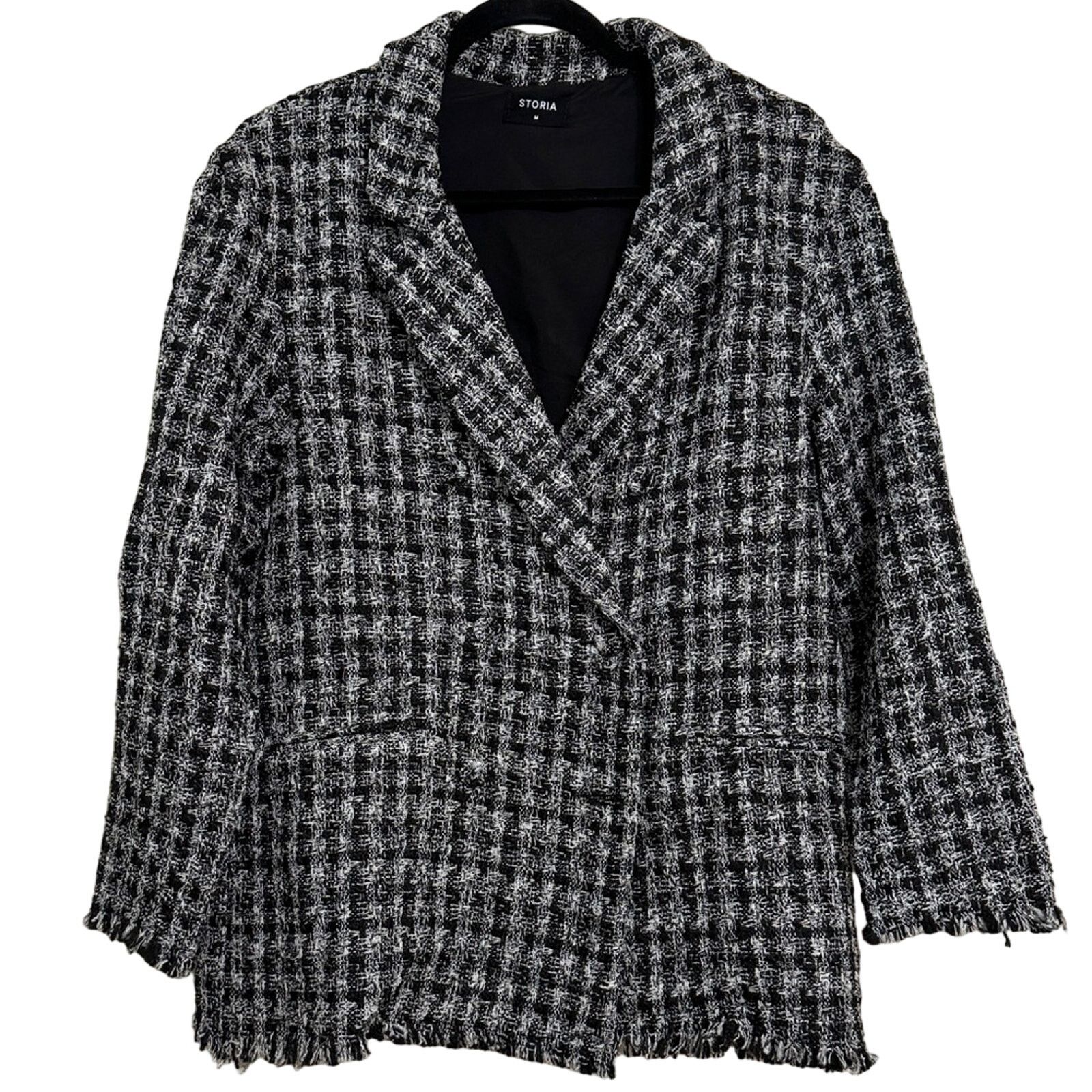 Other STORIA Plaid Tweed Double Breast Blazer Size M / US 6-8 / IT 42-44 - 1 Thumbnail