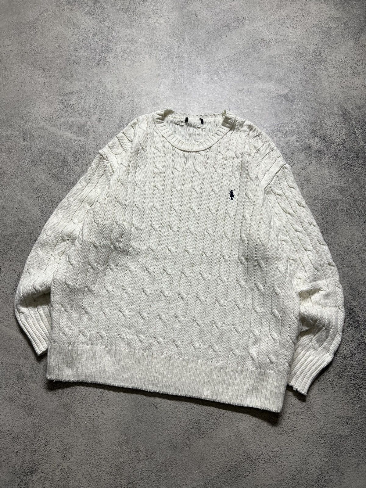 Vintage Vintage Y2k Polo By Ralph Lauren 🤍 Knit Sweater White 90’s Size US XL / EU 56 / 4 - 2 Thumbnail