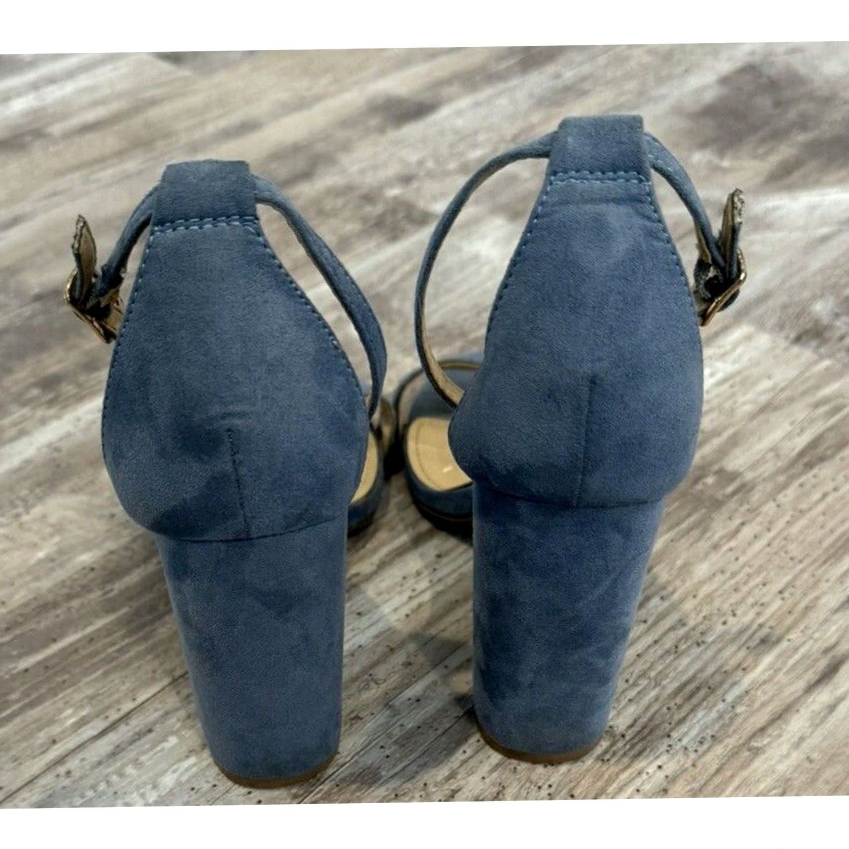 Lulus Lulus Blue Suede Ankle Strap Heels Women's Size 7 Size US 7 / IT 37 - 7 Thumbnail