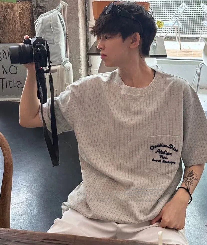 Dior gray lettered short sleeve wool tshirt. Size US XS / EU 42 / 0 - 9 Thumbnail