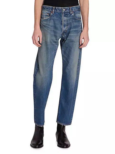 Saint Laurent Paris o1bcso1str1124 Mick In Vintage Jeans in Blue Size US 29 - 3 Thumbnail
