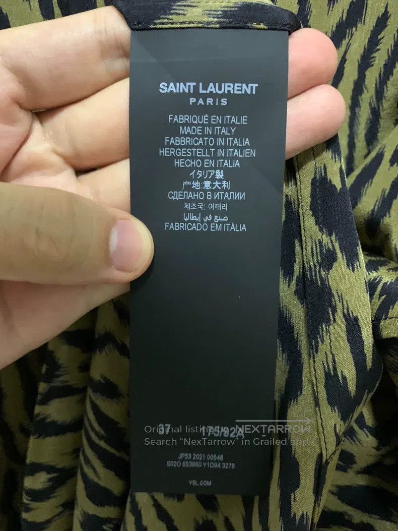 Saint Laurent Paris Saint Laurent Paris Size 37 Silk Leopard Print All-Over Sh Size US S / EU 44-46 / 1 - 4 Thumbnail