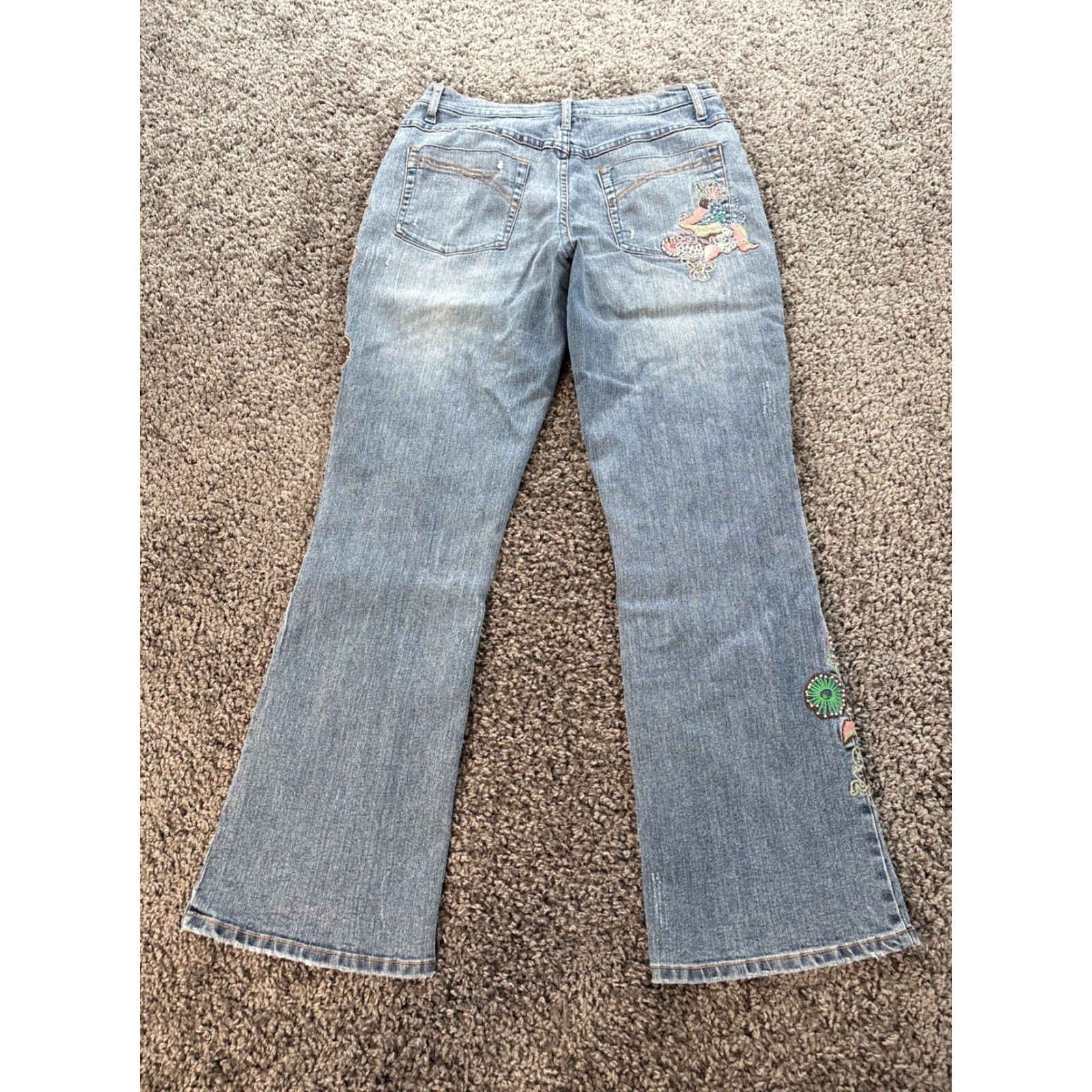 Express VINTAGE Express Jeans Womens Wide-Leg 32x31 Light Wash Denim Baggy Boot Stove Pipe Blue Womens Mens Size 24" / US 00 / IT 34 - 6 Thumbnail