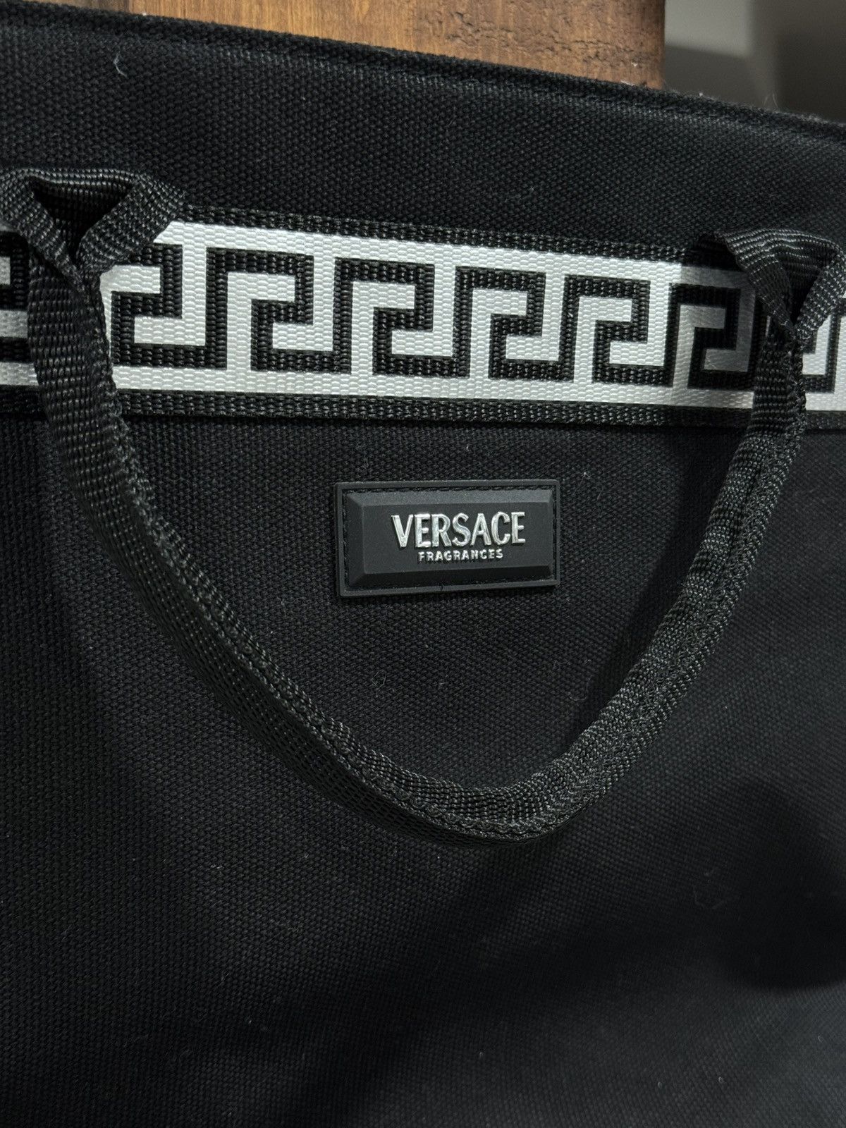 Versace Versace Fragrances Greek Key Tote Bag – Canvas Shoulder Bag Size ONE SIZE - 6 Thumbnail