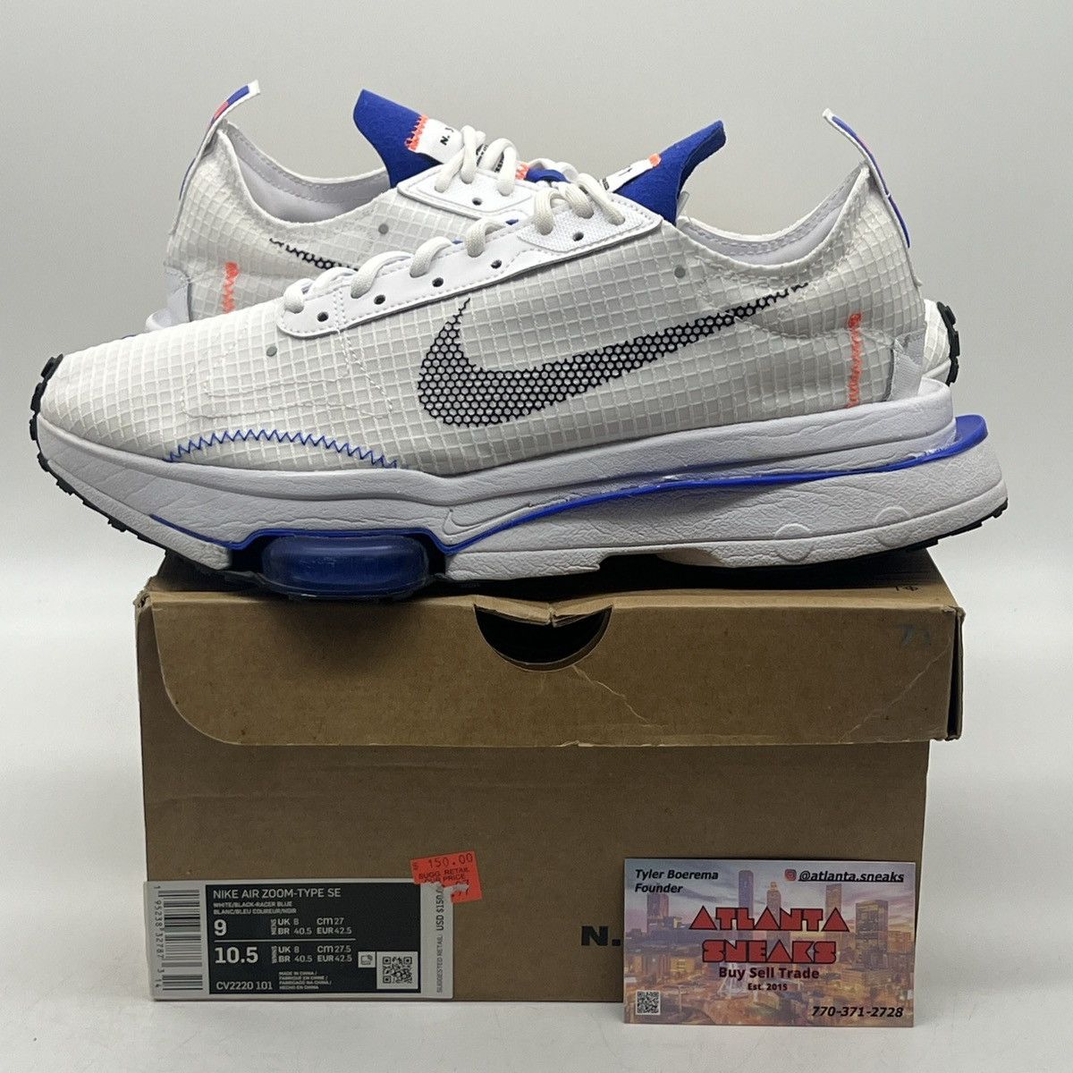 Air Zoom type white racer blue