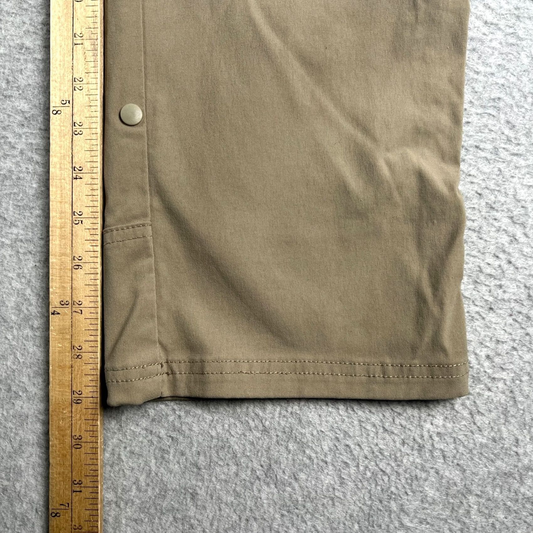 Prana Prana Stretch Zion Straight Pants Men Small 32x30 Beige Hiking Belt Roll Snap Up Size US 32 / EU 48 - 6 Thumbnail