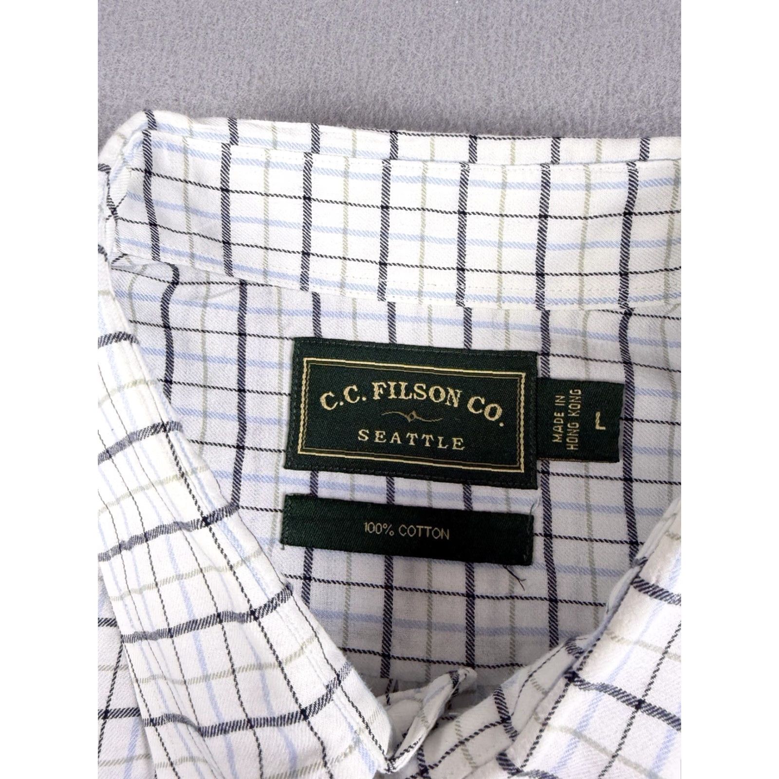 Filson VINTAGE Filson Shirt Men L White Plaid Button-Down Cotton Regular Size Large Size US L / EU 52-54 / 3 - 3 Thumbnail