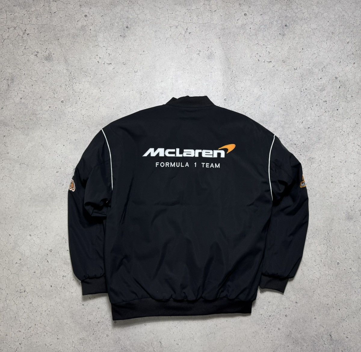 Malcolm McLaren Mclaren F1 Formula Racing Bomber Jacket Black Vintage Size US XL / EU 56 / 4 - 9 Thumbnail