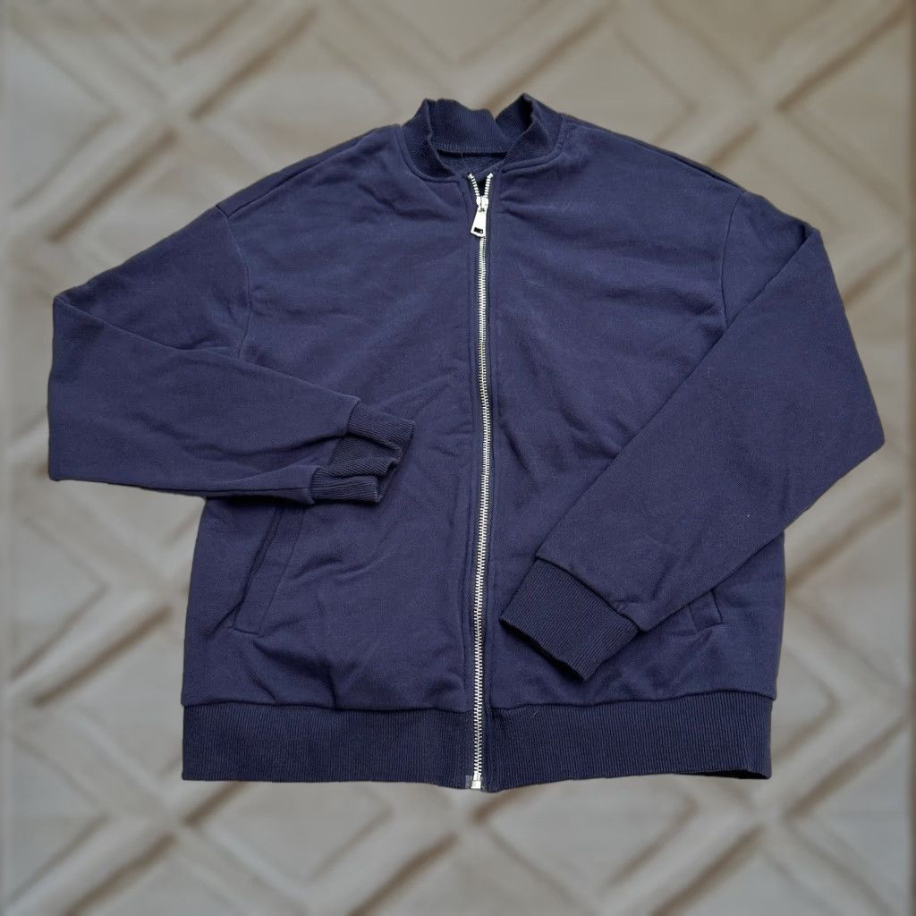 Vintage Pie Pie Buy Full Zip Sweatshirt Womens Small Navy Blue 100% Cotton Casual All Seasons Zip Winter Spring Fall Crew Neck Mens Womens Size S / US 4 / IT 40 - 1 Thumbnail