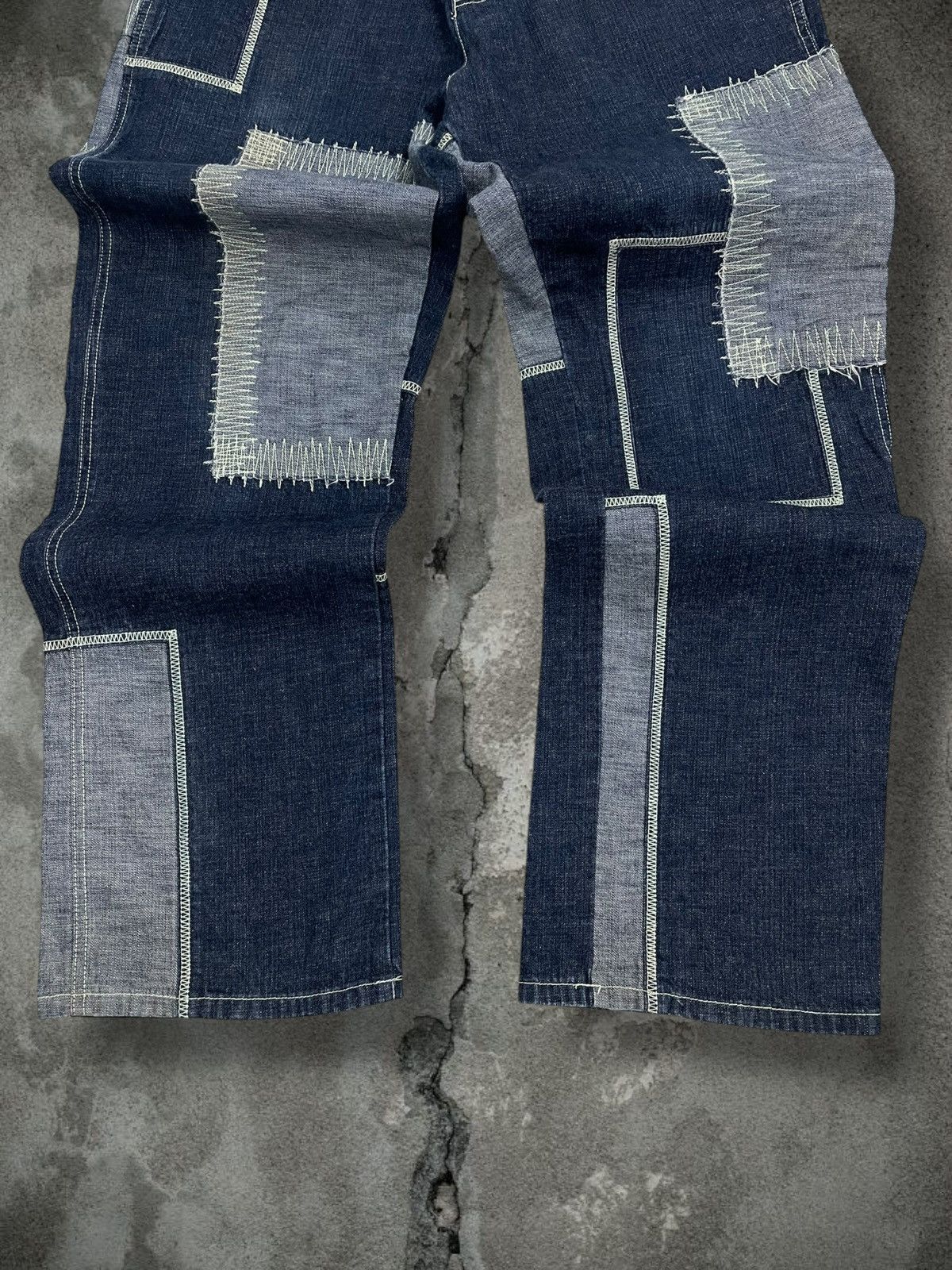 Japanese Brand Vintage 1990s Japan Designer Phat Farm Patchwork Denim Size US 32 / EU 48 - 3 Thumbnail
