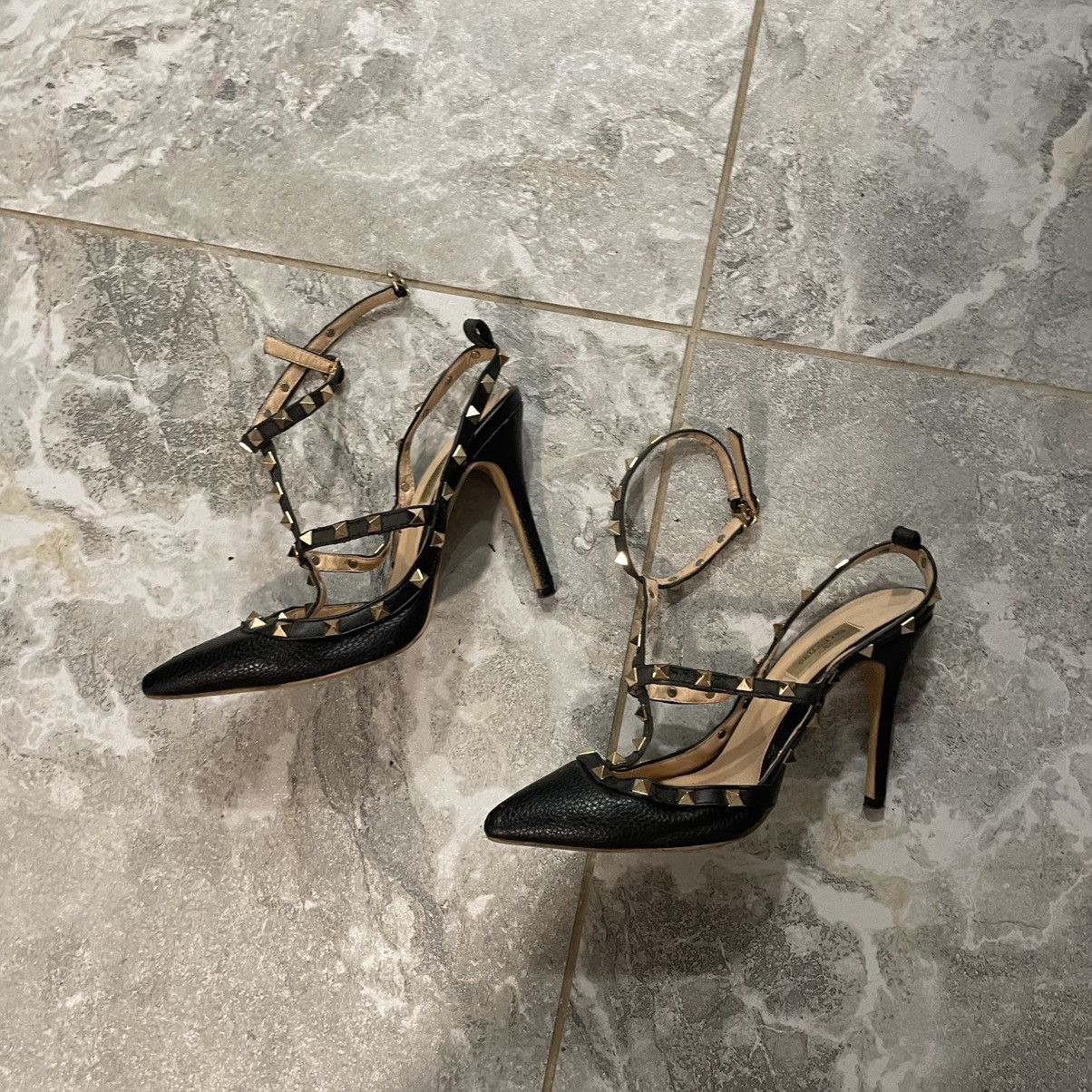 Valentino Valentino Garavani Rockstud Slingback Stiletto Leather Heels Size US 10 / IT 40 - 1 Thumbnail
