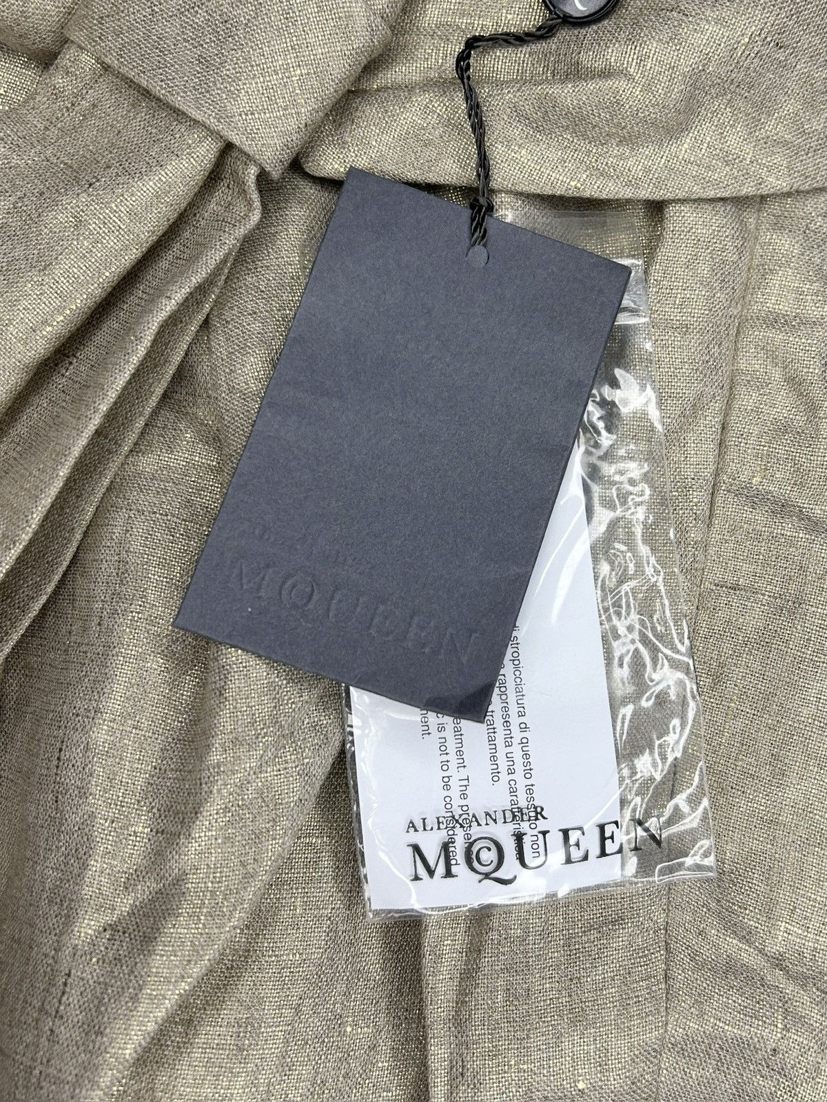 Alexander McQueen S/S 06 Gold Linen Skirt Size 26" / US 2 / IT 38 - 10 Thumbnail