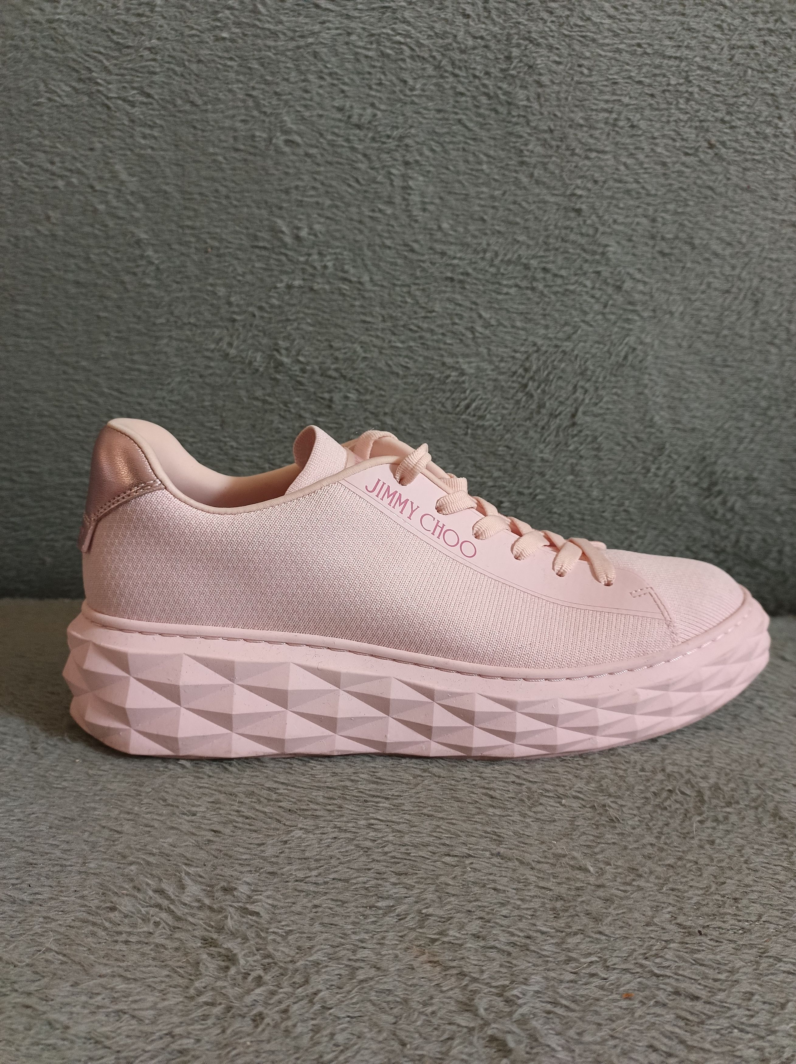 Jimmy Choo Jimmy Choo Pink Diamond Fabric Low Top Sneakers EU40 Size US 10 / IT 40 - 10 Thumbnail