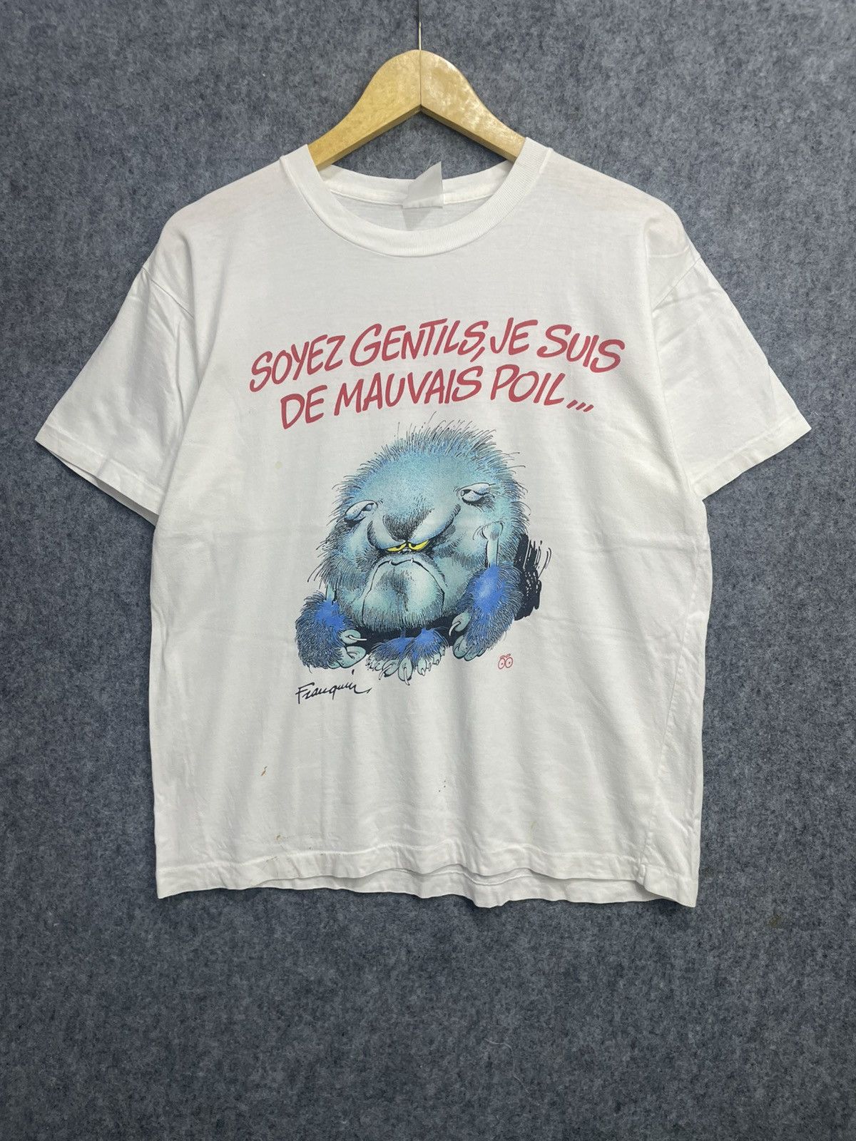 Vintage Vintage 80s Andre Franquin Monster Printed T-Shirt Size US L / EU 52-54 / 3 - 1 Thumbnail