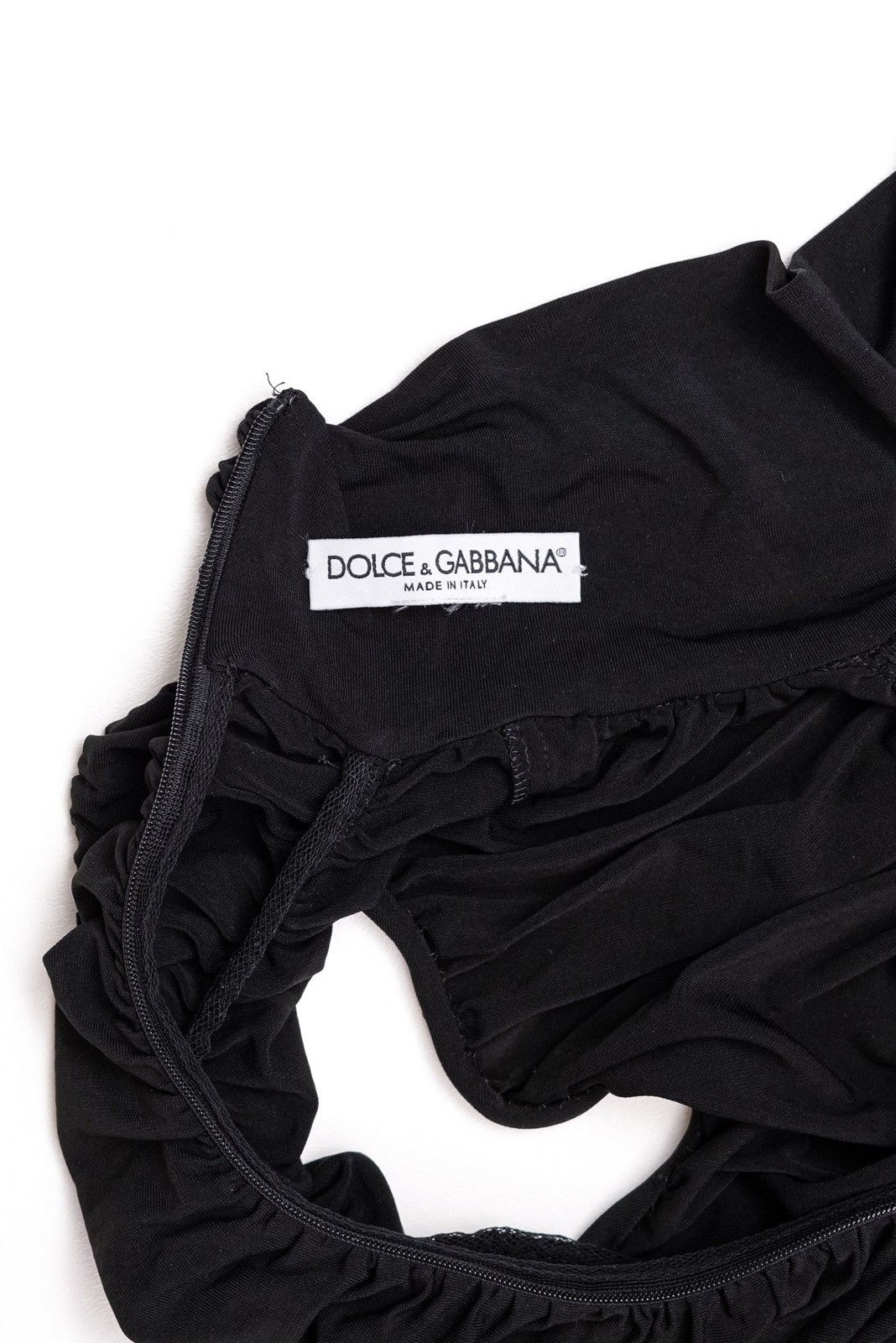 Dolce & Gabbana Dolce & Gabbana 1995 Turtleneck Ruched Black Dress Size M / US 6-8 / IT 42-44 - 6 Thumbnail