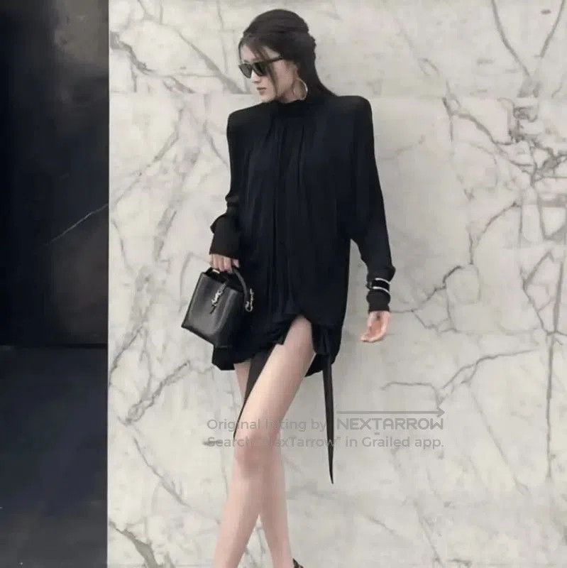 Yves Saint Laurent YSL Black Long Sleeve Dress Size S . Size S / US 4 / IT 40 - 9 Thumbnail