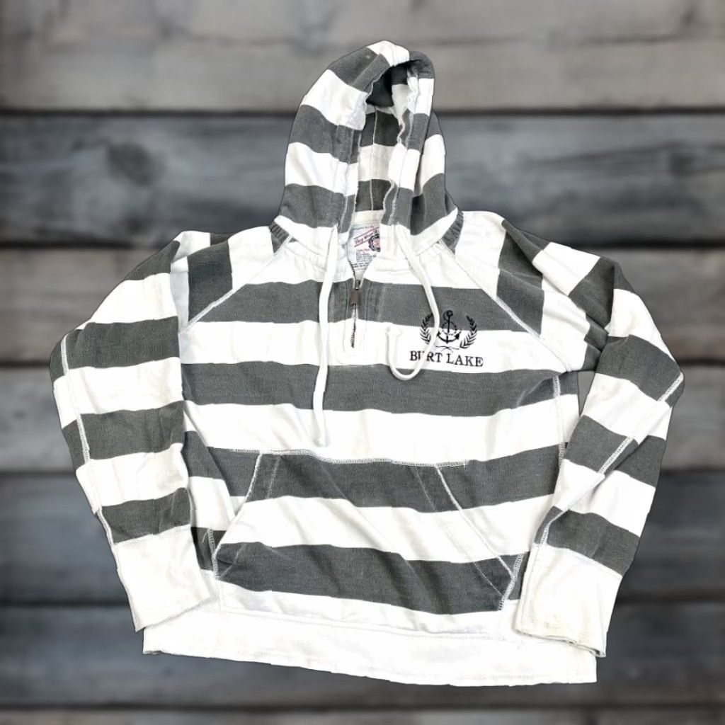 Vintage VINTAGE Rag Wear USA Hoodie Shirt Adult Small White 90s Striped 1/4 Zip Embroidered Crest Mens Size US S / EU 44-46 / 1 - 1 Thumbnail
