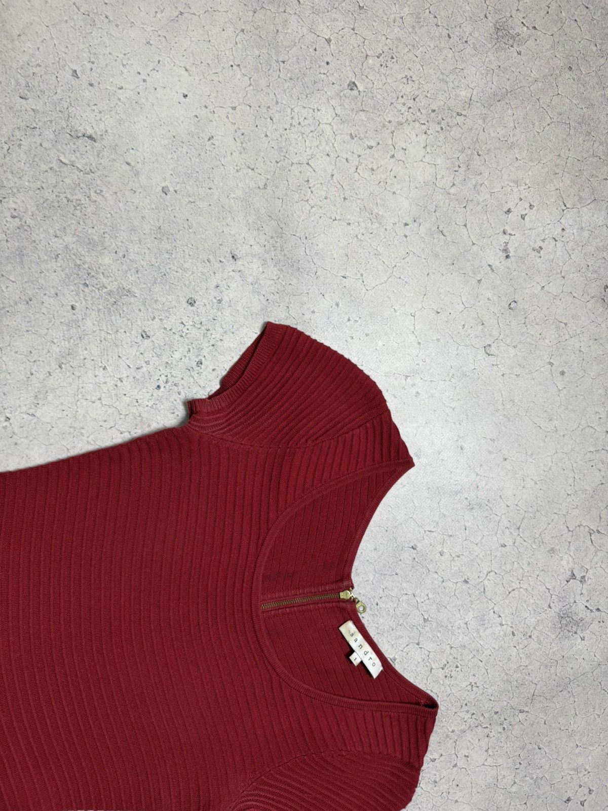 Sandro Sandro Red Knit Dress Size S / US 4 / IT 40 - 6 Thumbnail