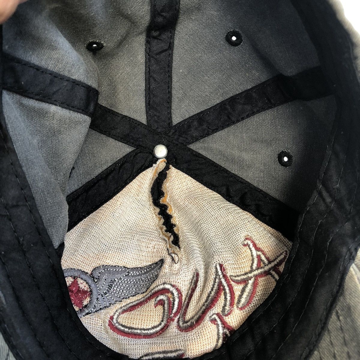 If Six Was Nine × Japanese Brand × Le Grande Bleu (L.G.B.) JAPANESE DISTRESSED POEM ANOVAZI PUNK CAP Size ONE SIZE - 7 Thumbnail