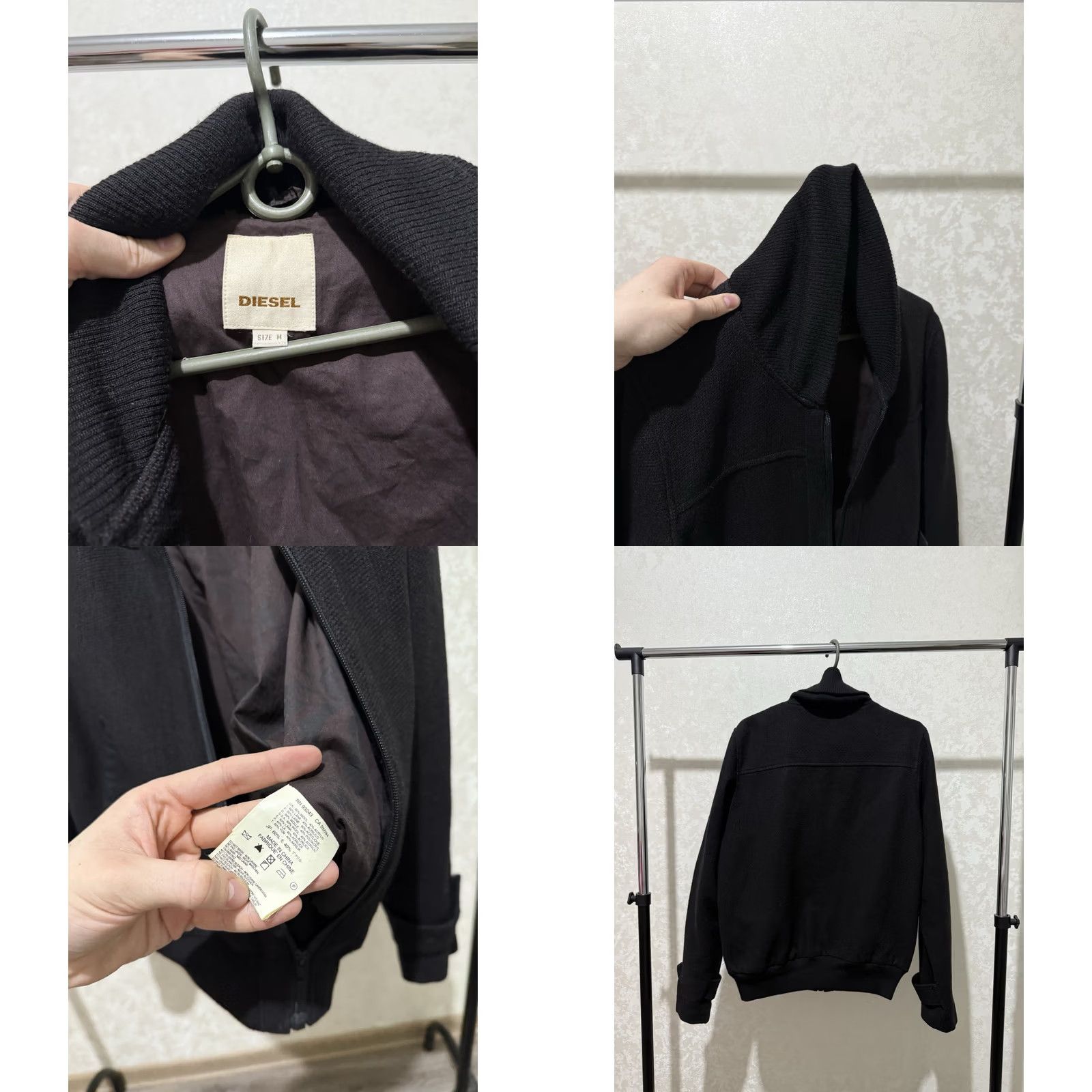 Diesel VINTAGE Diesel Men’s Wool Bomber Jacket Y2K Black Zip Up M Jacket Mens Bomber 90s Diesel Wool Jacket Zip Button Snap Pockets Full Zip Lightweight Size US M / EU 48-50 / 2 - 8 Thumbnail
