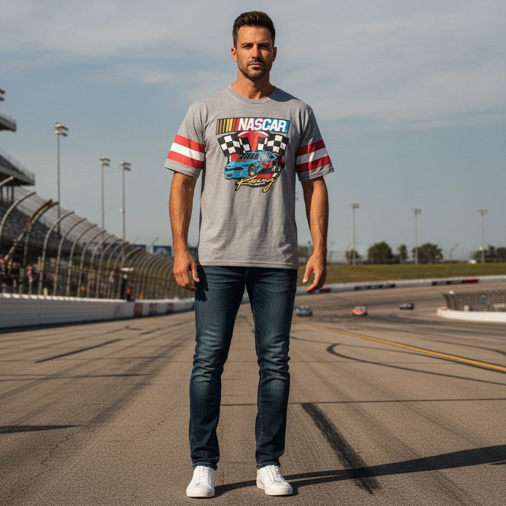 NASCAR Men's NASCAR Racing Short Sleeve Tee - XS - Gray/Red Size US XS / EU 42 / 0 - 1 Thumbnail