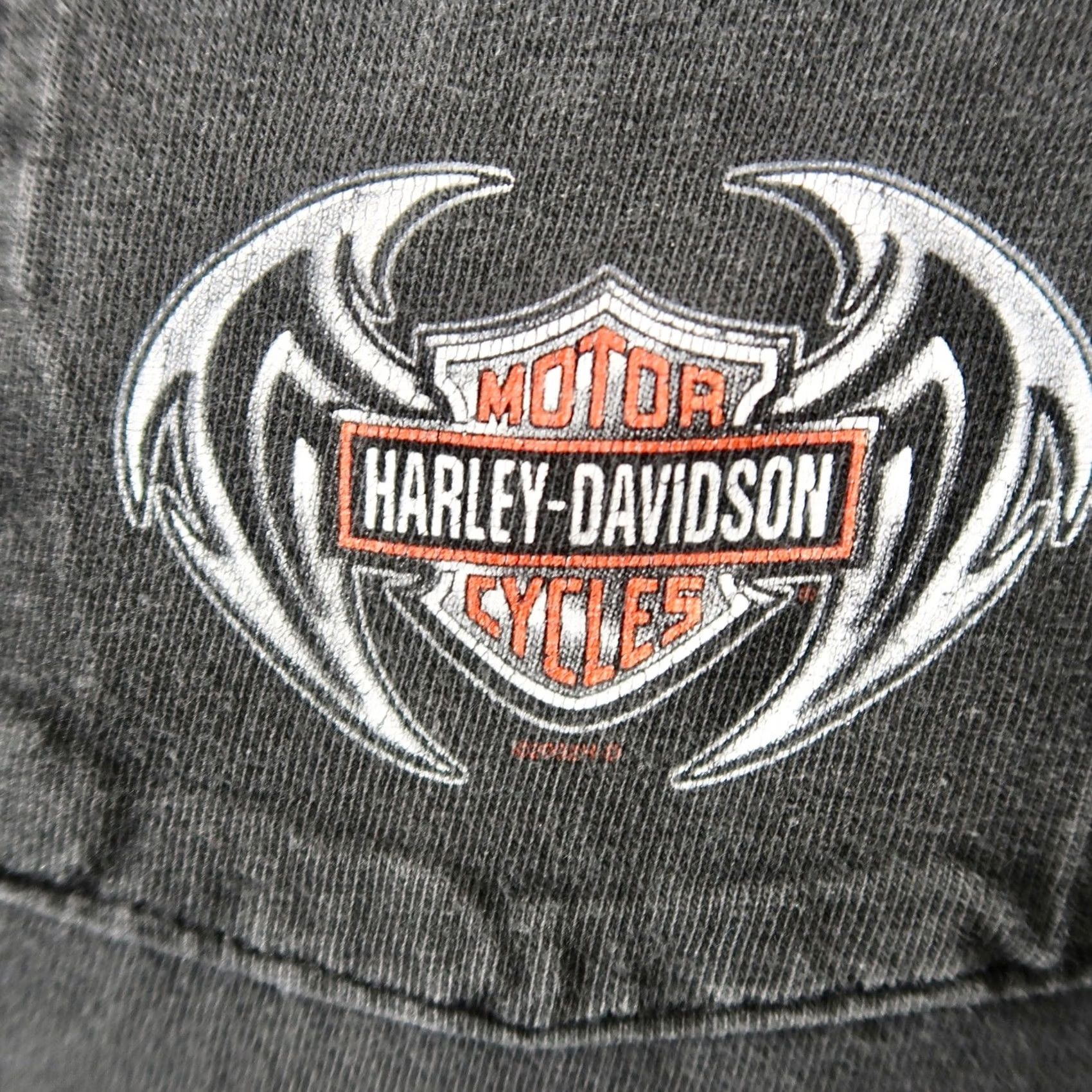Harley Davidson VINTAGE Harley-Davidson Black Tribal Wing Pocket T-Shirt Large Mens 2000s Faded Size US L / EU 52-54 / 3 - 6 Thumbnail