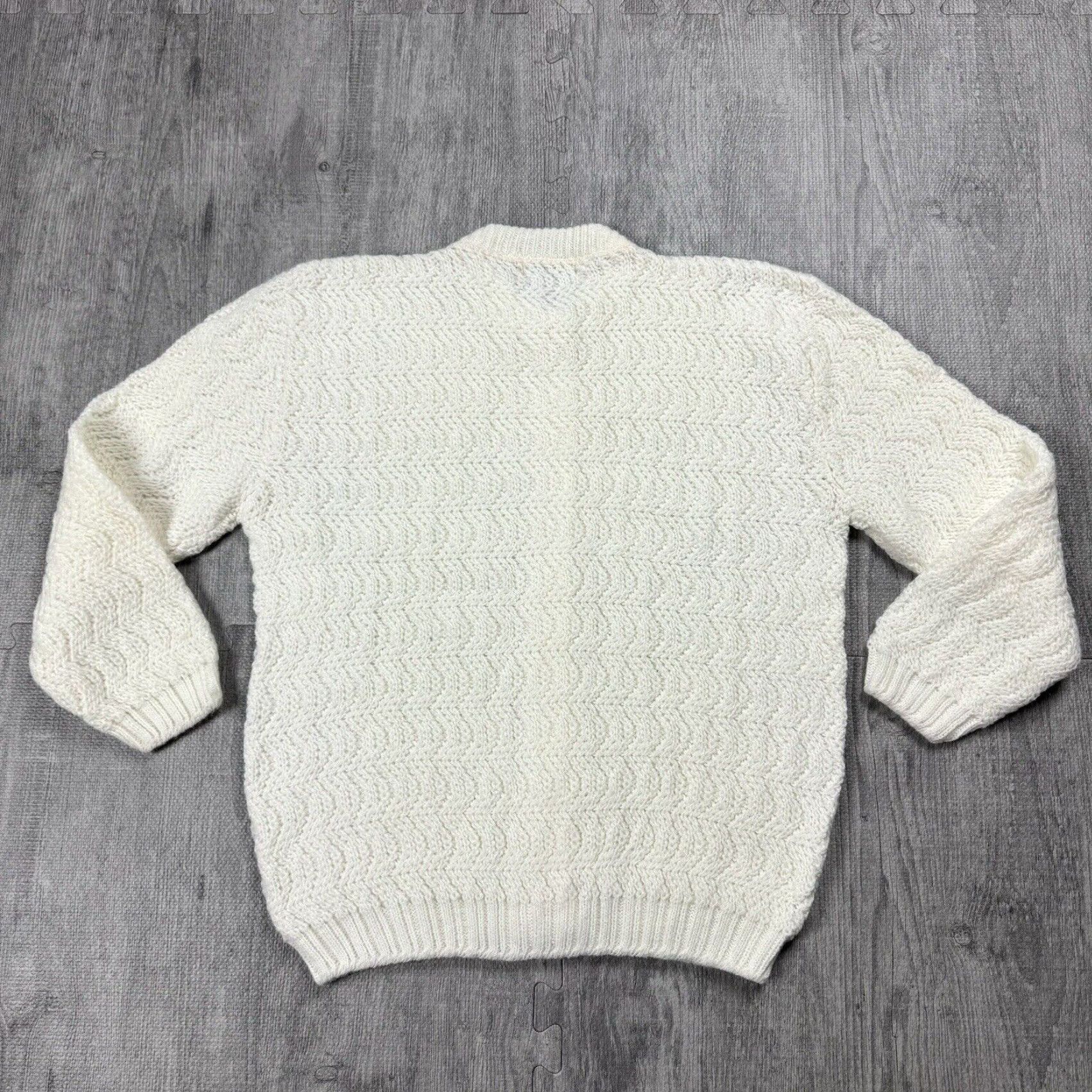 Vintage VINTAGE WAGADOON WHITE TEXTURED KNIT CARDIGAN Sweater Women's L 60s 70s Casual Size L / US 10 / IT 46 - 5 Thumbnail