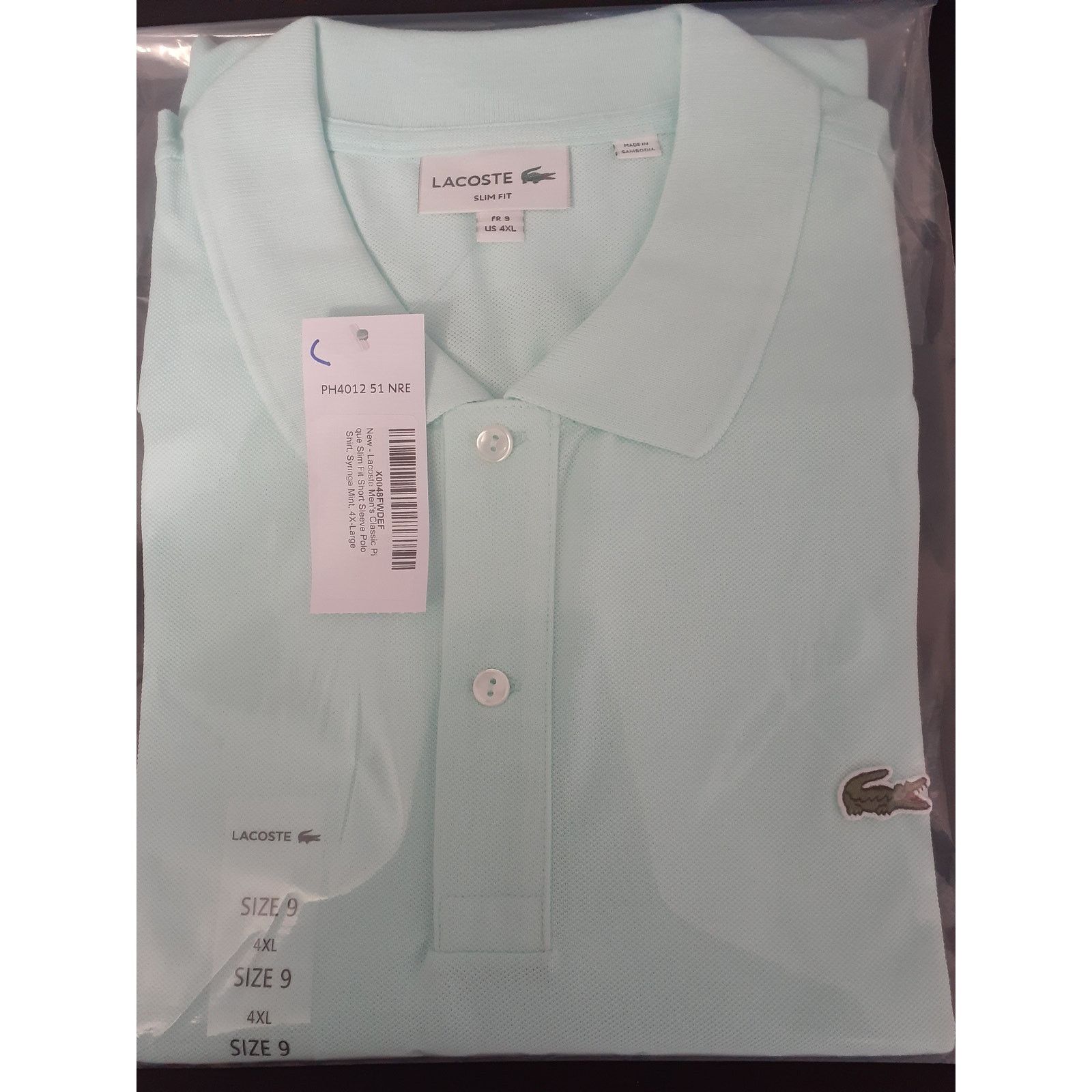 Lacoste Lacoste Men's Classic Pique Polo Shirt Syringa Mint 4XL Size US XXL / EU 58 / 5 - 3 Thumbnail