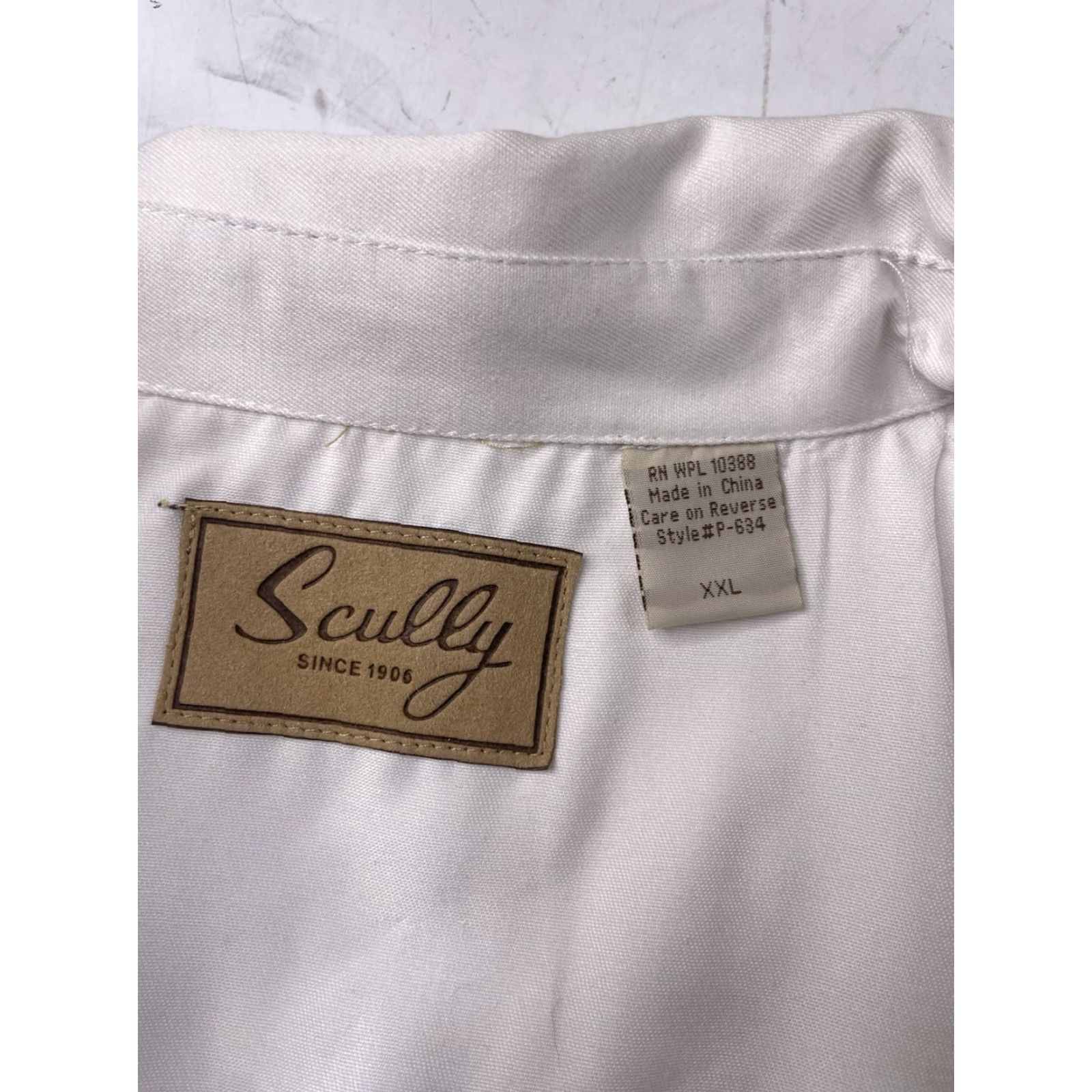 Scully Scully Shirt Men's XXL Floral Embroidered Snap Front Tooled White Button-Up Size US XXL / EU 58 / 5 - 3 Thumbnail
