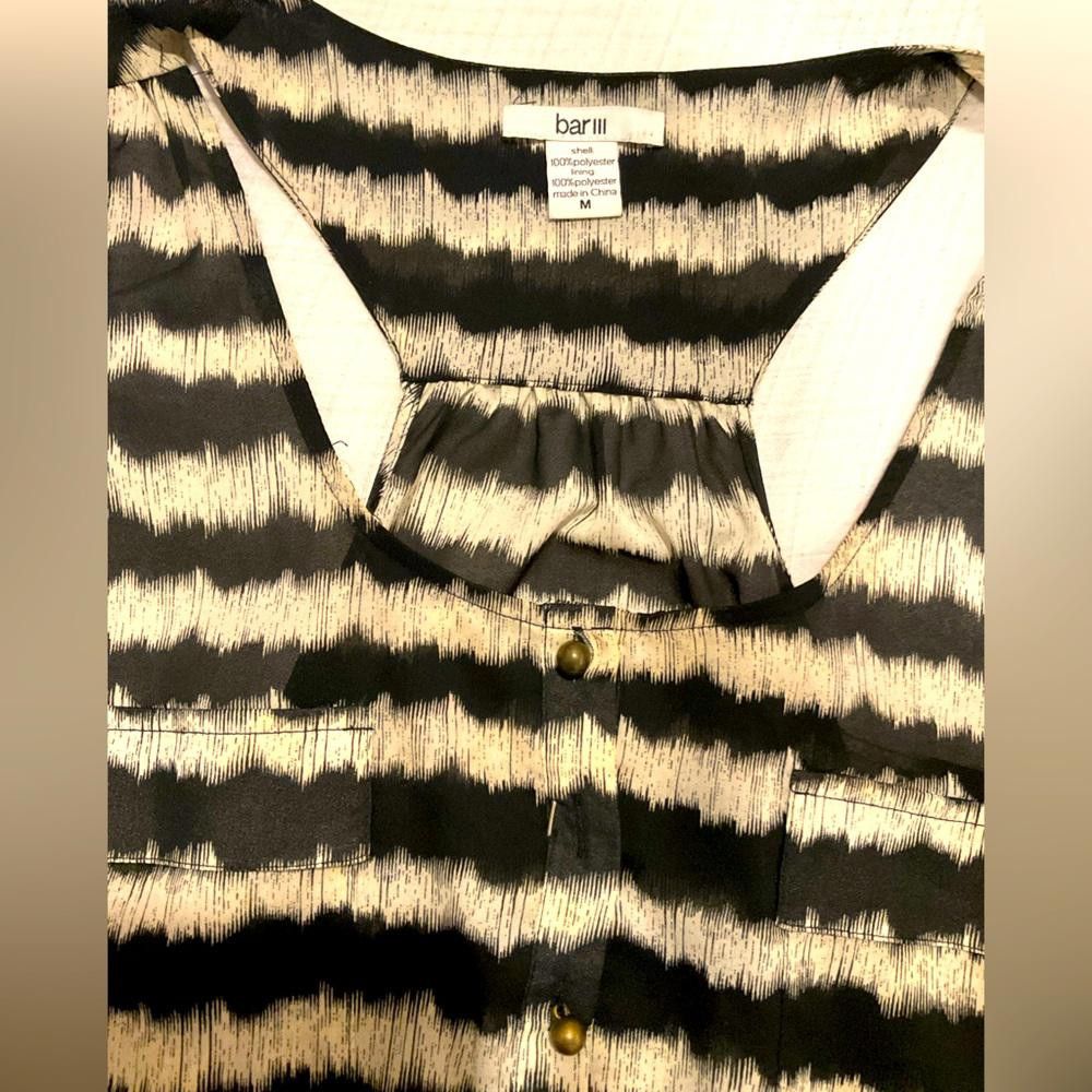 Bar III Bar III 3 Women Size Medium Fit & Flare Dress Black White Size M / US 6-8 / IT 42-44 - 3 Thumbnail