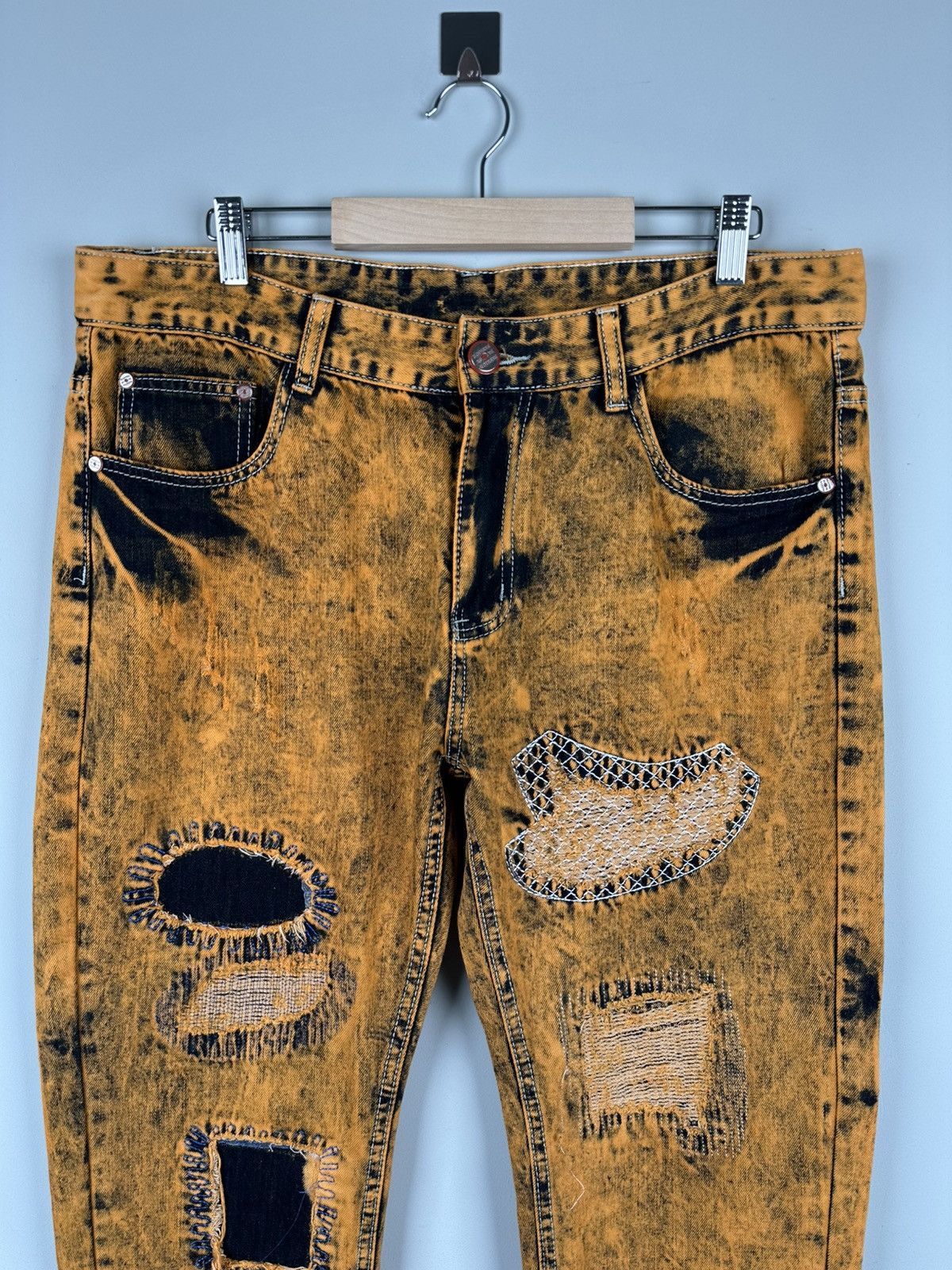 Japanese Brand Vintage Y2k Avant Garde Disstressed Pants Size US 32 / EU 48 - 2 Thumbnail