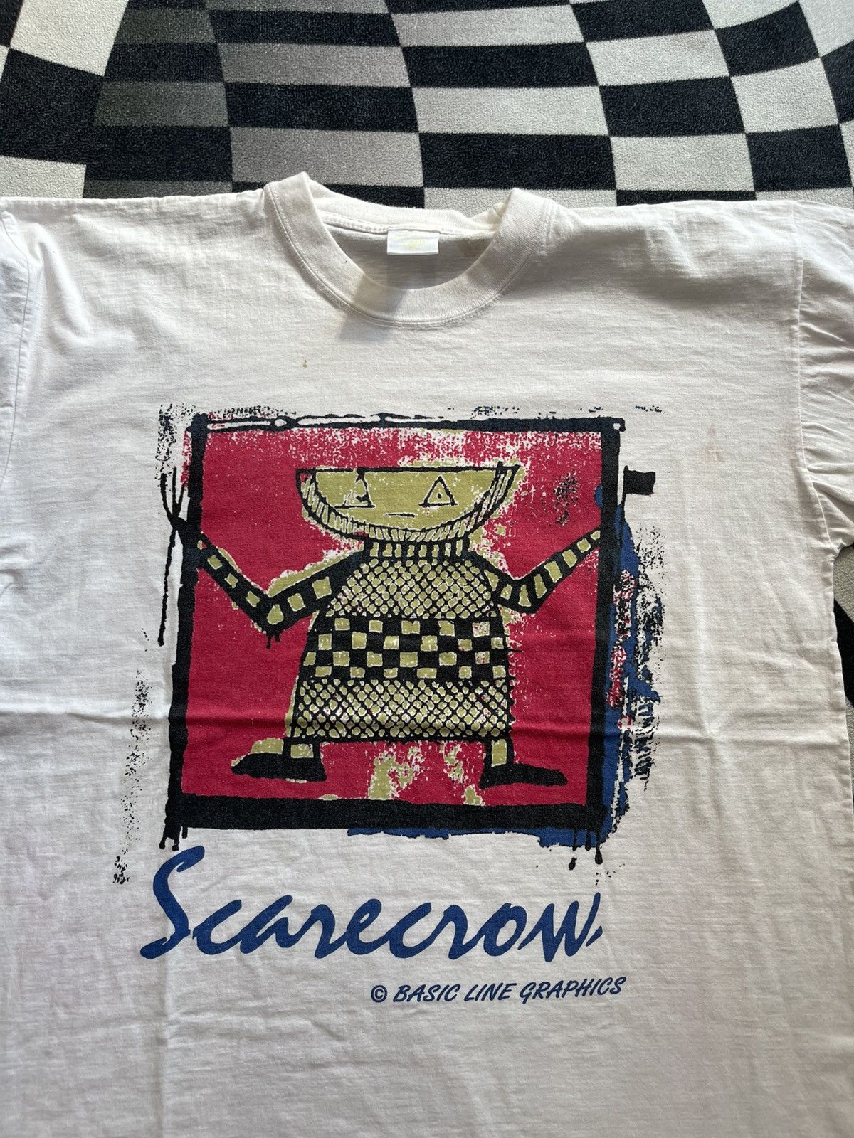 Vintage Vintage 90s BASIC LINE GRAPHICS Scarecrow Art T-Shirt XL Size US L / EU 52-54 / 3 - 2 Thumbnail