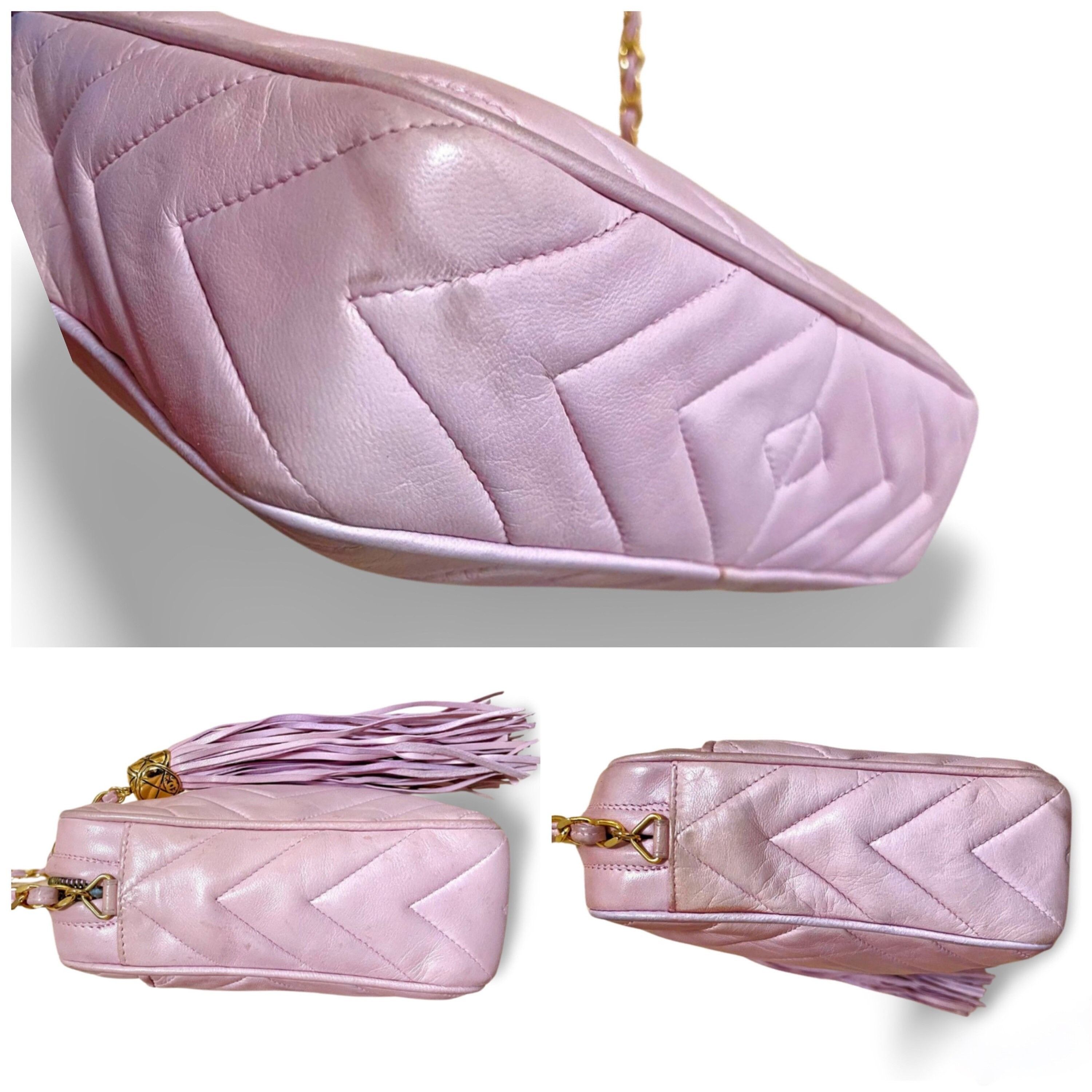 Chanel Vintage CHANEL milky pink shoulder bag, camera bag with CC Size ONE SIZE - 6 Thumbnail