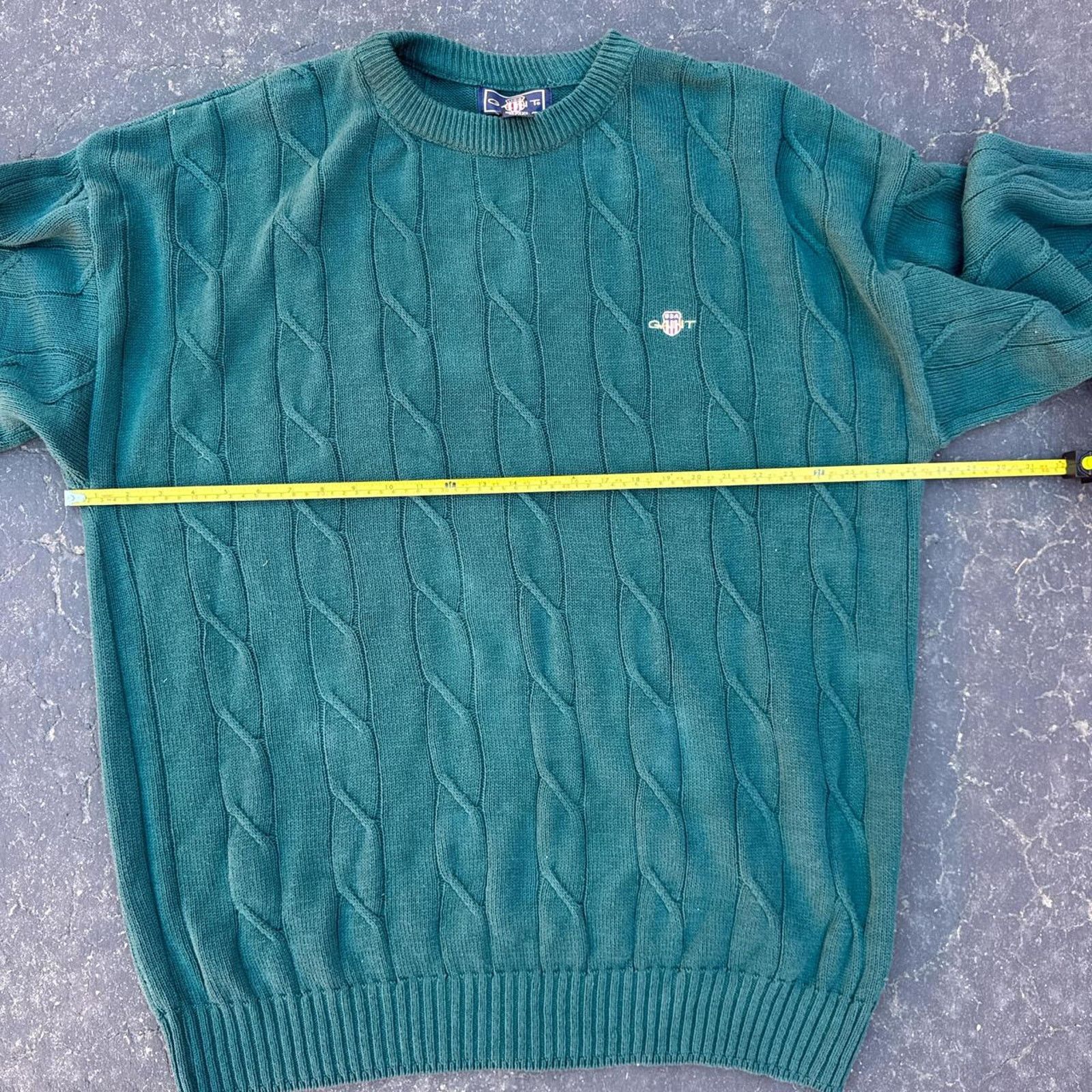 Gant Vintage 90s GANT U.S. Cable Knit Green Sweater Size 2XL Tall Size US XXL / EU 58 / 5 - 5 Thumbnail