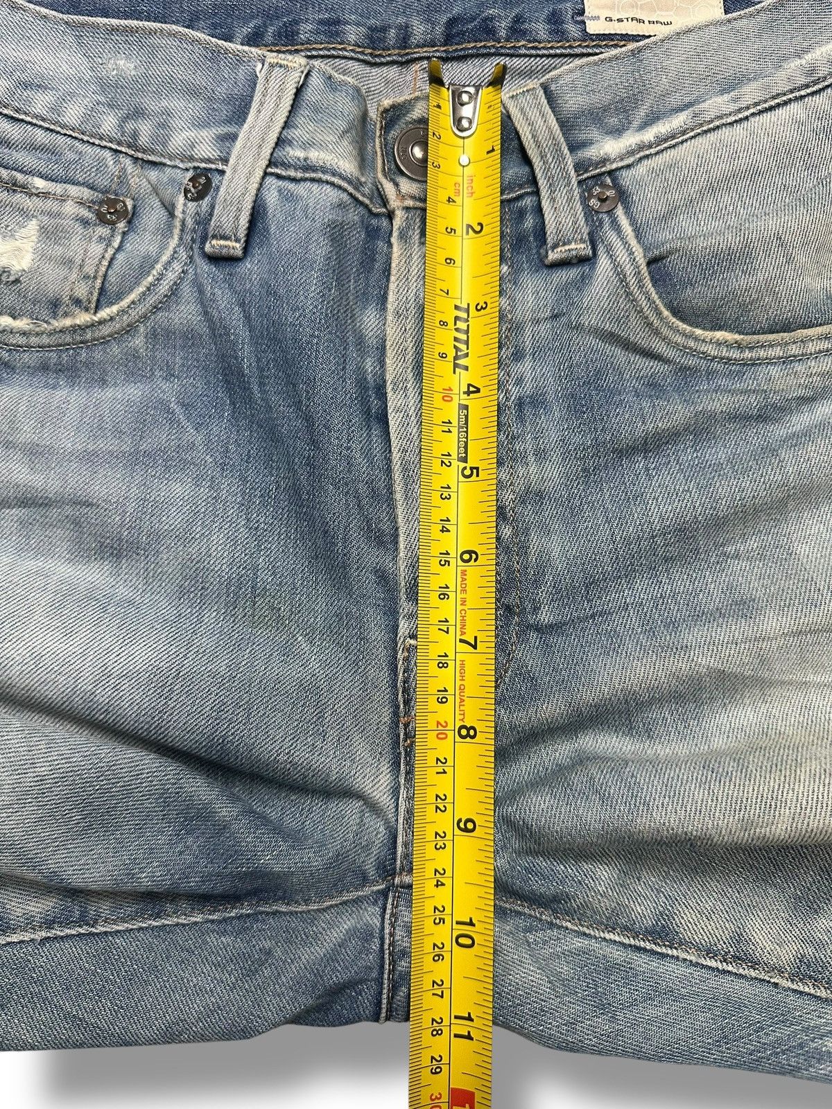 G-Star G-Star Raw 3301 Slim Fit Distressed Denim Jeans Faded Wash Size US 31 - 18 Thumbnail