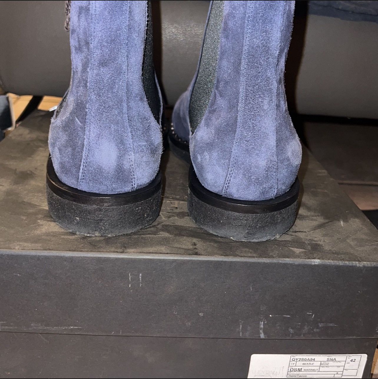 Valentino Valentino Navy Blue Suede Boots/Shoes Size US 9.5 / EU 42-43 - 8 Thumbnail