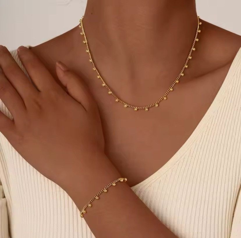 Other Stainless Steel Beads Charm Chain Bracelet Necklace Size ONE SIZE - 4 Thumbnail